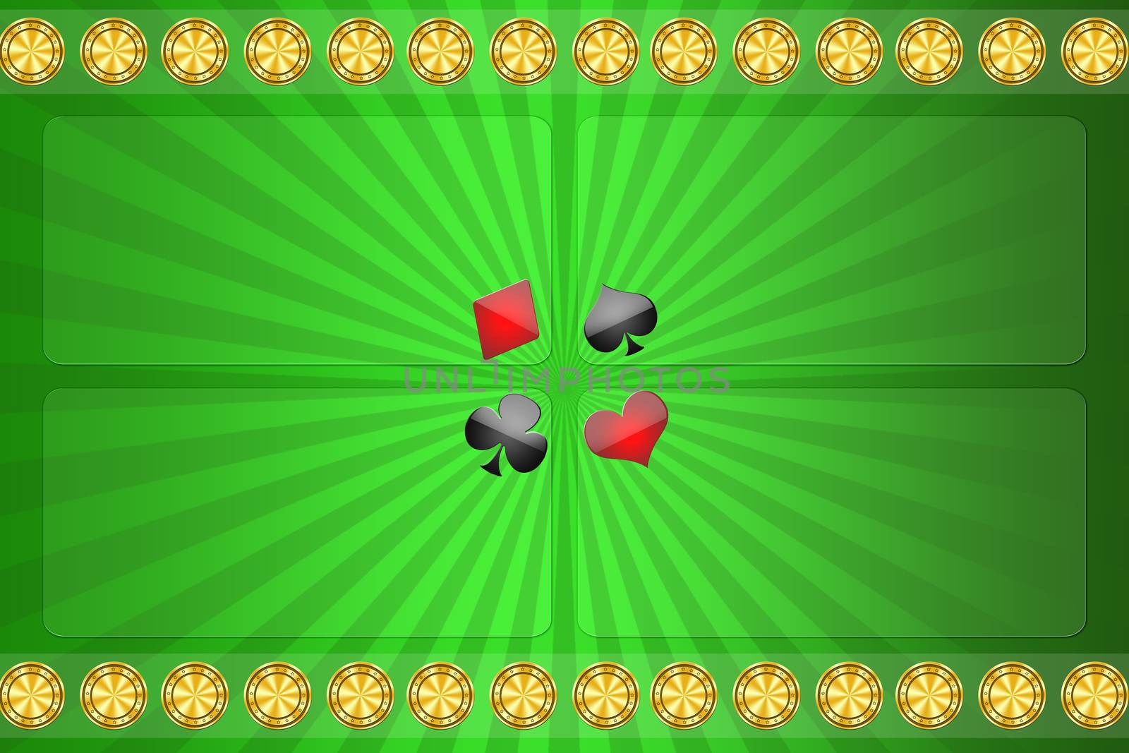 Green background for casino with the block for the text