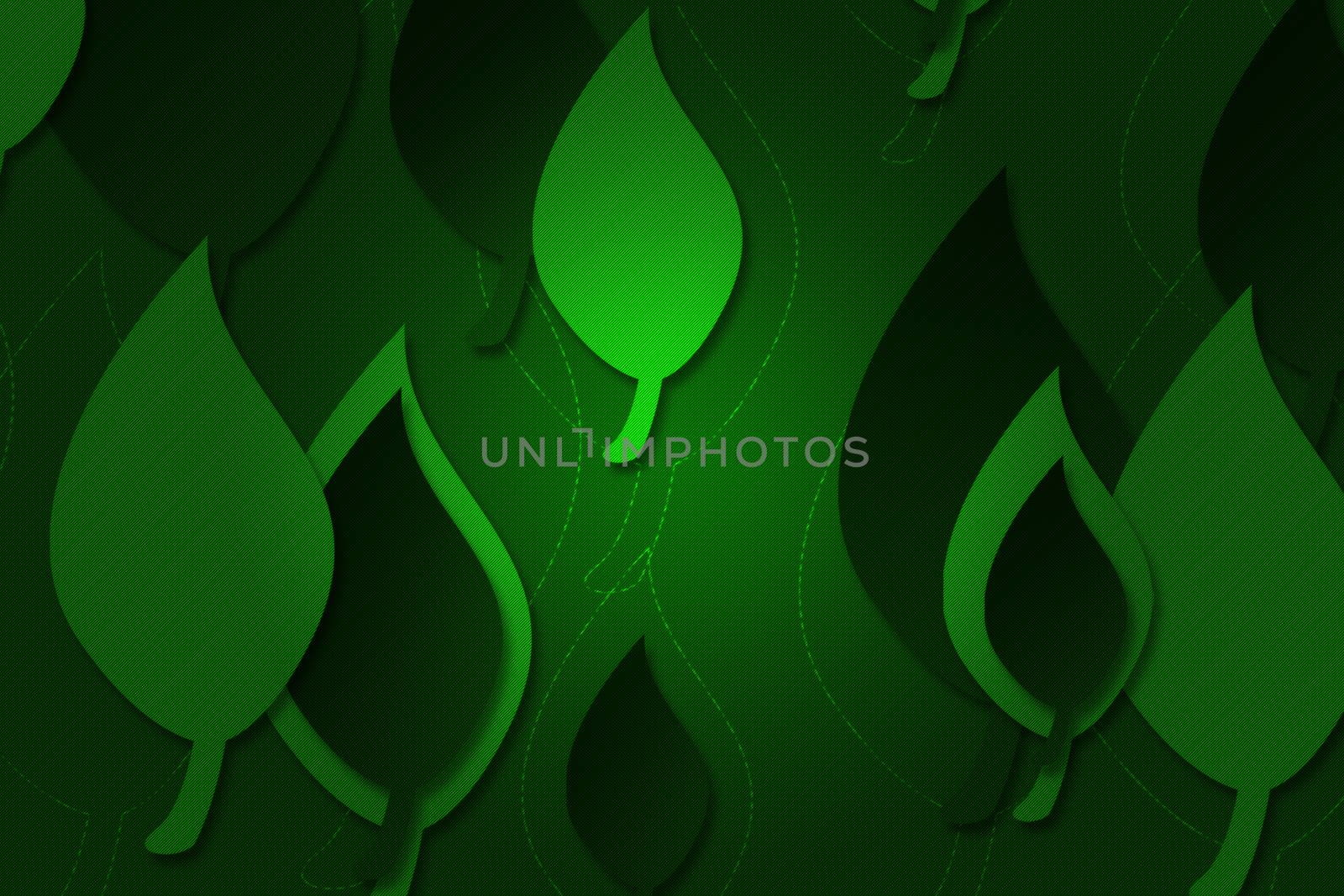 Bright green background with leaves for design by natali_brill