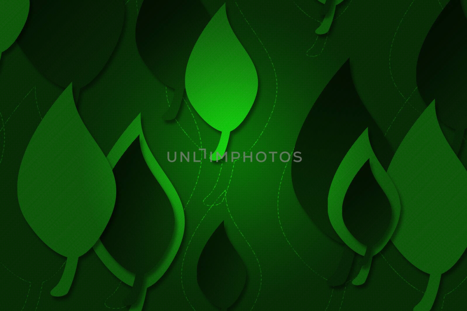 Bright green background with leaves of trees for design