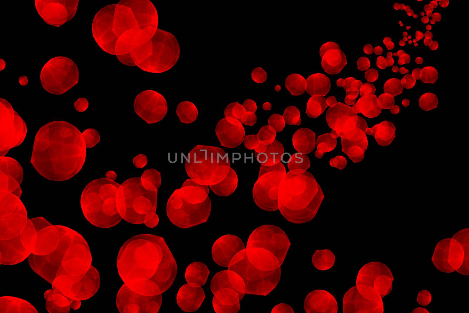 Bright red abstract illustration on black background for design