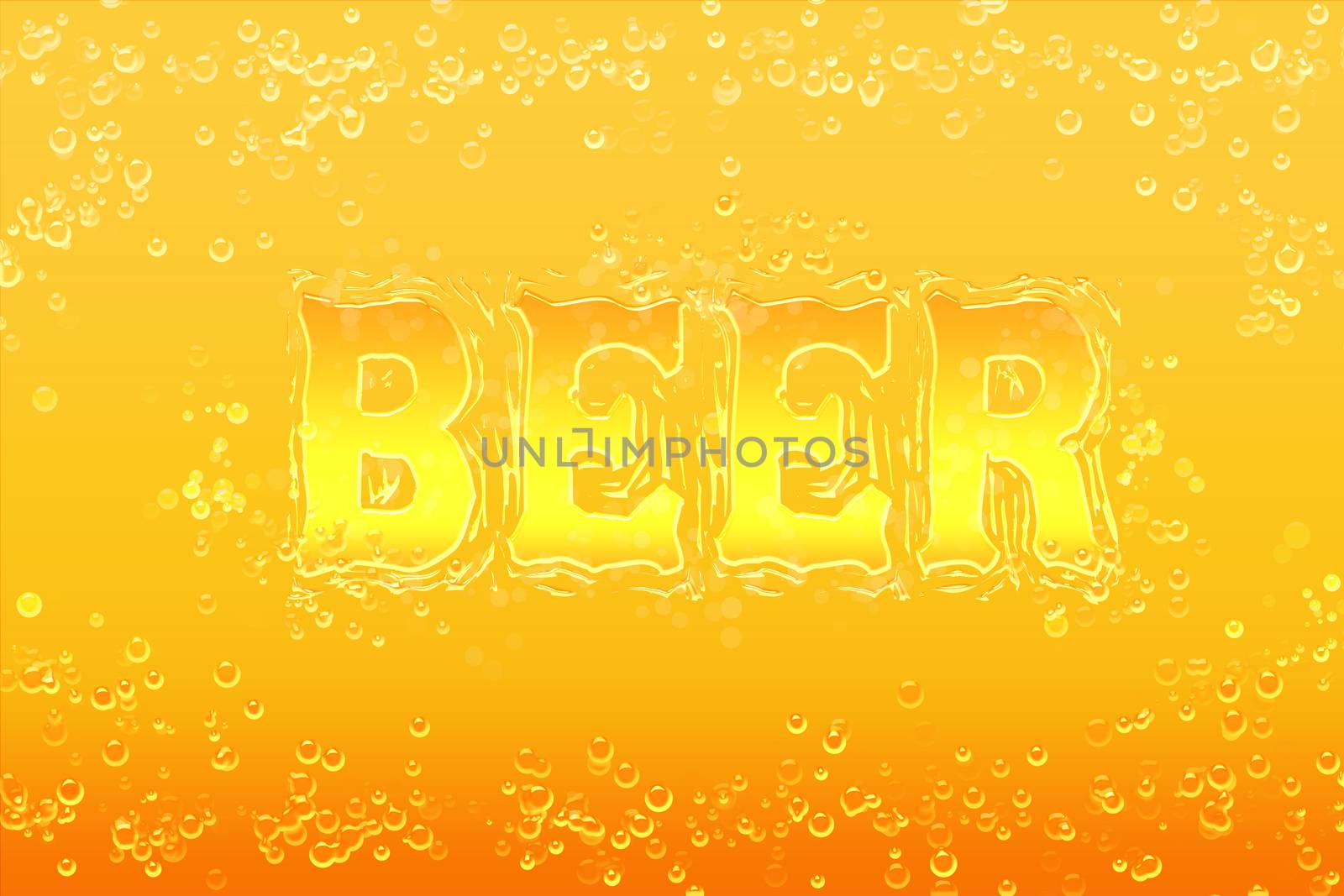 water drops on beer background with word beer