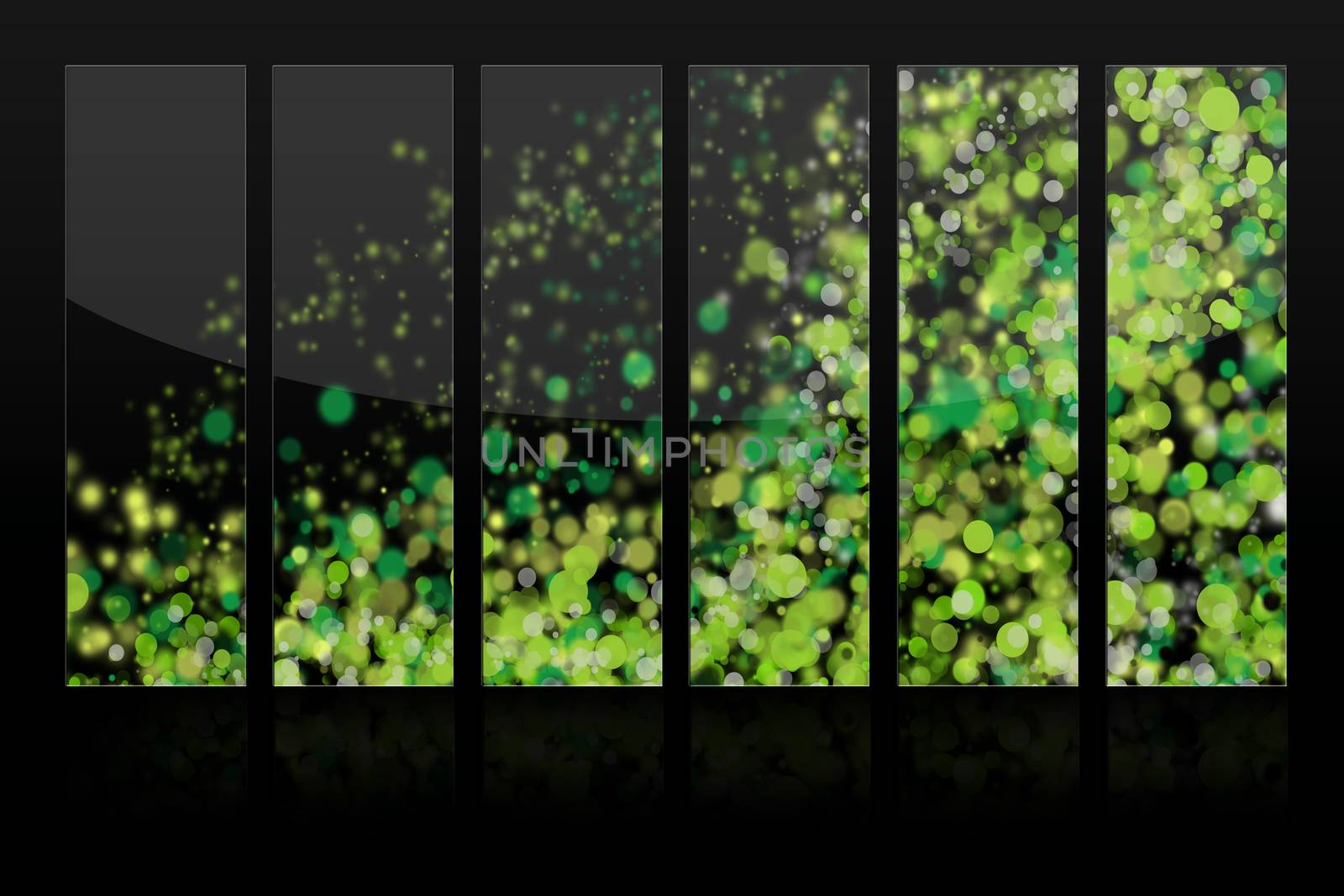 Magic abstract background with green lights