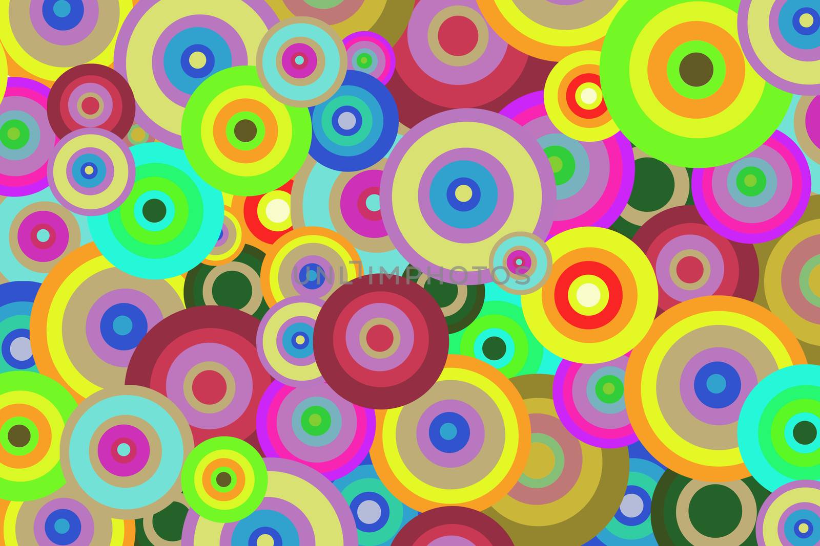 Bright geometric abstract background of colored circles for design