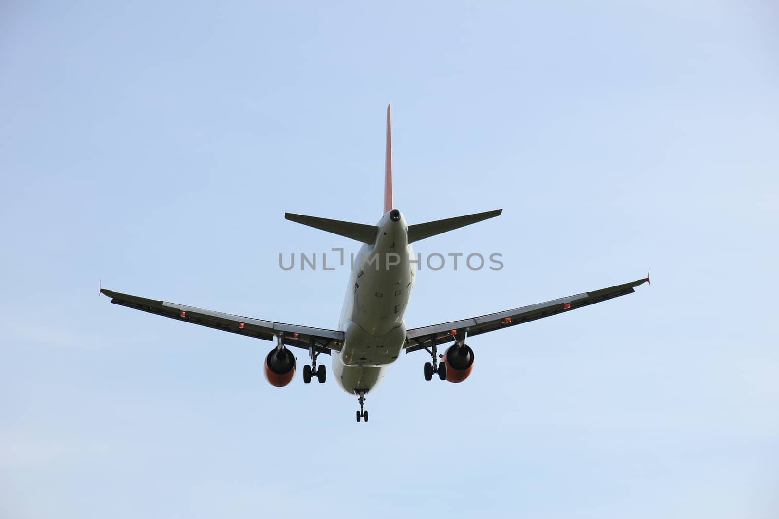 Commercial airplane approaching the runway