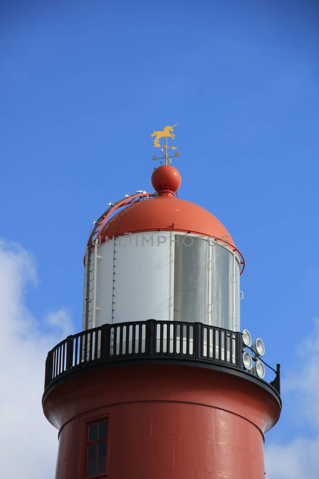 A small vintage lighthouse at the North Sea Coast