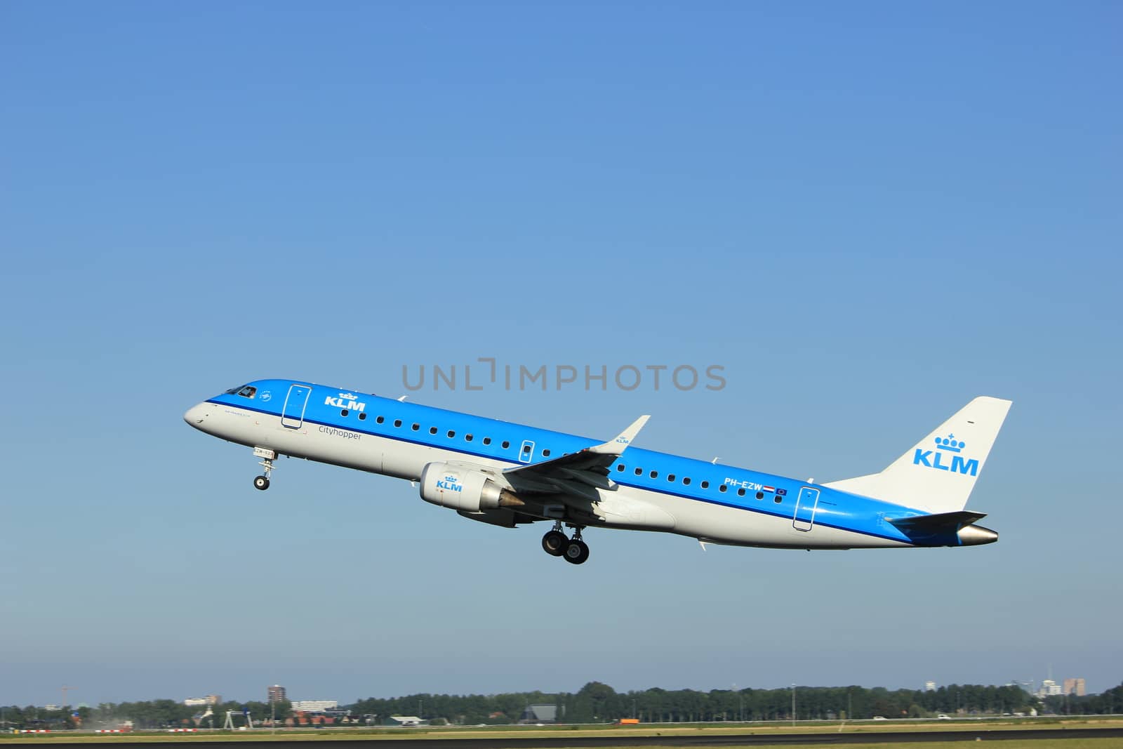 Amsterdam, the Netherlands - August, 18th 2016: PH-EZW  KLM Embraer by studioportosabbia