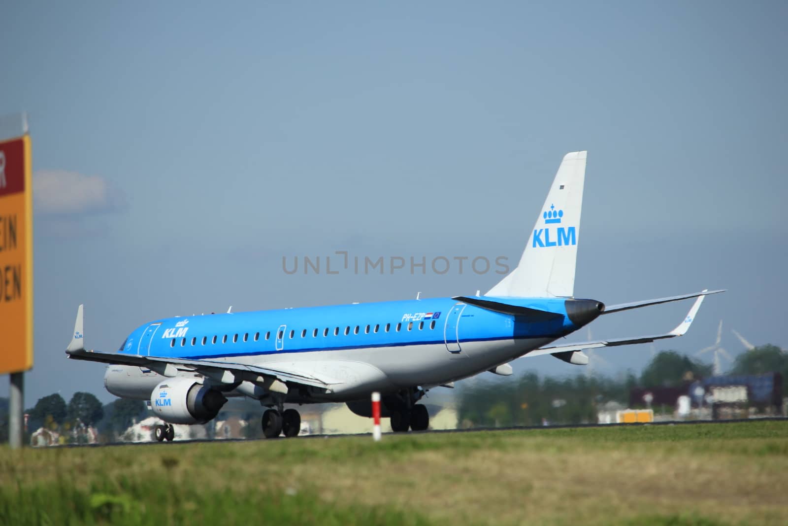 Amsterdam, the Netherlands - August, 18th 2016: PH-EZP KLM Embraer by studioportosabbia
