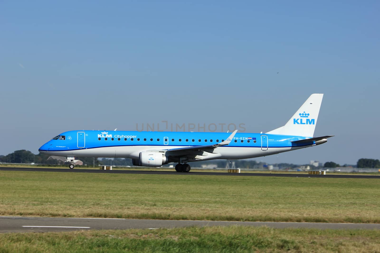 Amsterdam, the Netherlands - August, 18th 2016: PH-EZN KLM Embraer by studioportosabbia