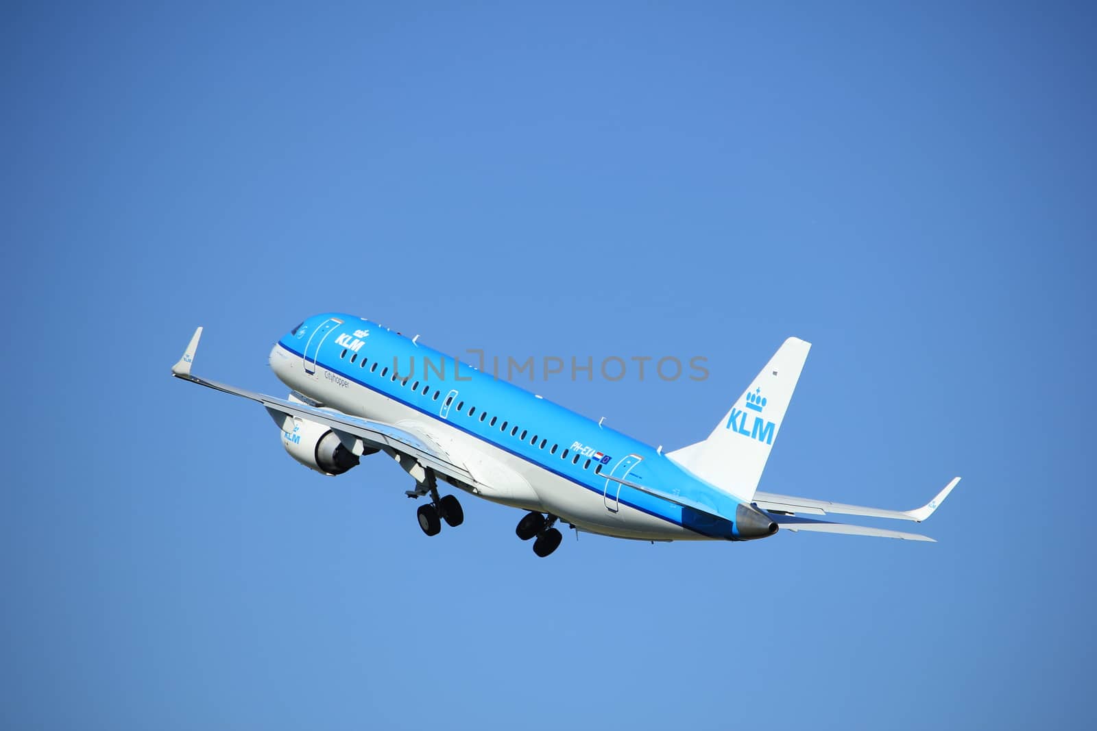 Amsterdam, the Netherlands - August, 18th 2016: PH-EXA KLM Embraer by studioportosabbia
