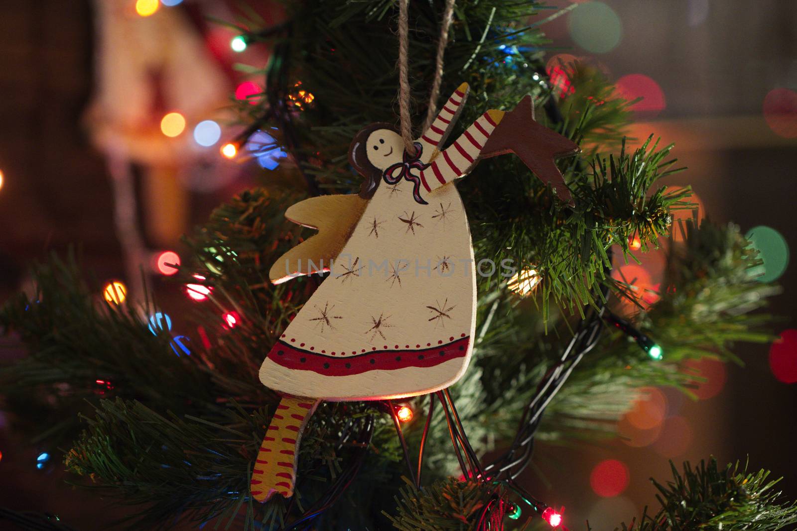 christmas decoration handmade toy Angel. Christmas tree toys, angel