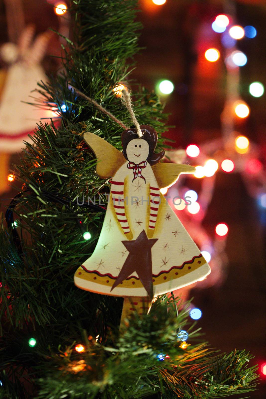 christmas decoration handmade toy Angel. Christmas tree toys, angel