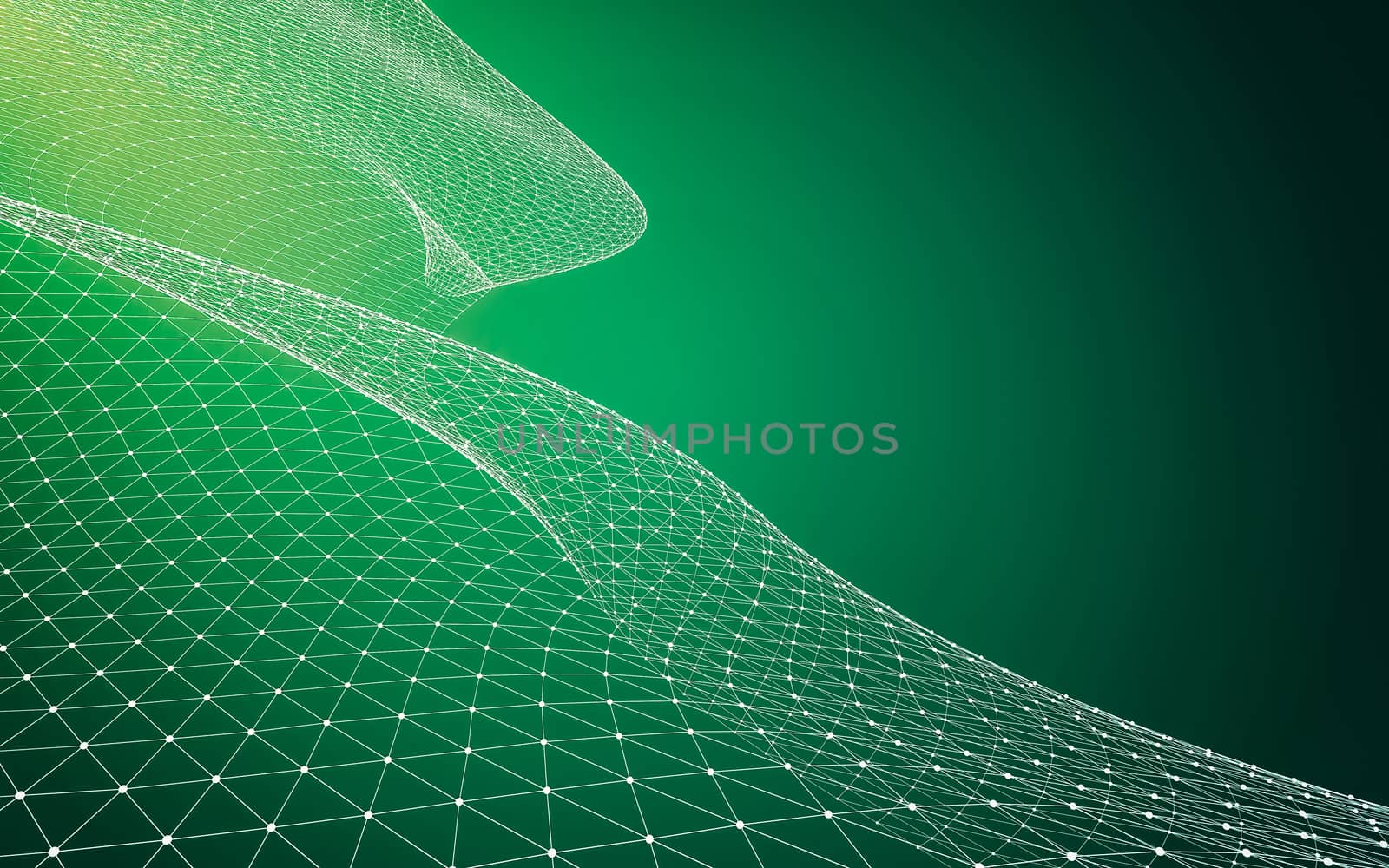 Abstract polygonal space low poly dark background, 3d rendering by teerawit