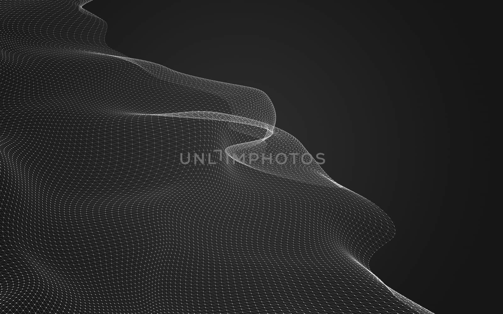 Abstract polygonal space low poly dark background, 3d rendering by teerawit