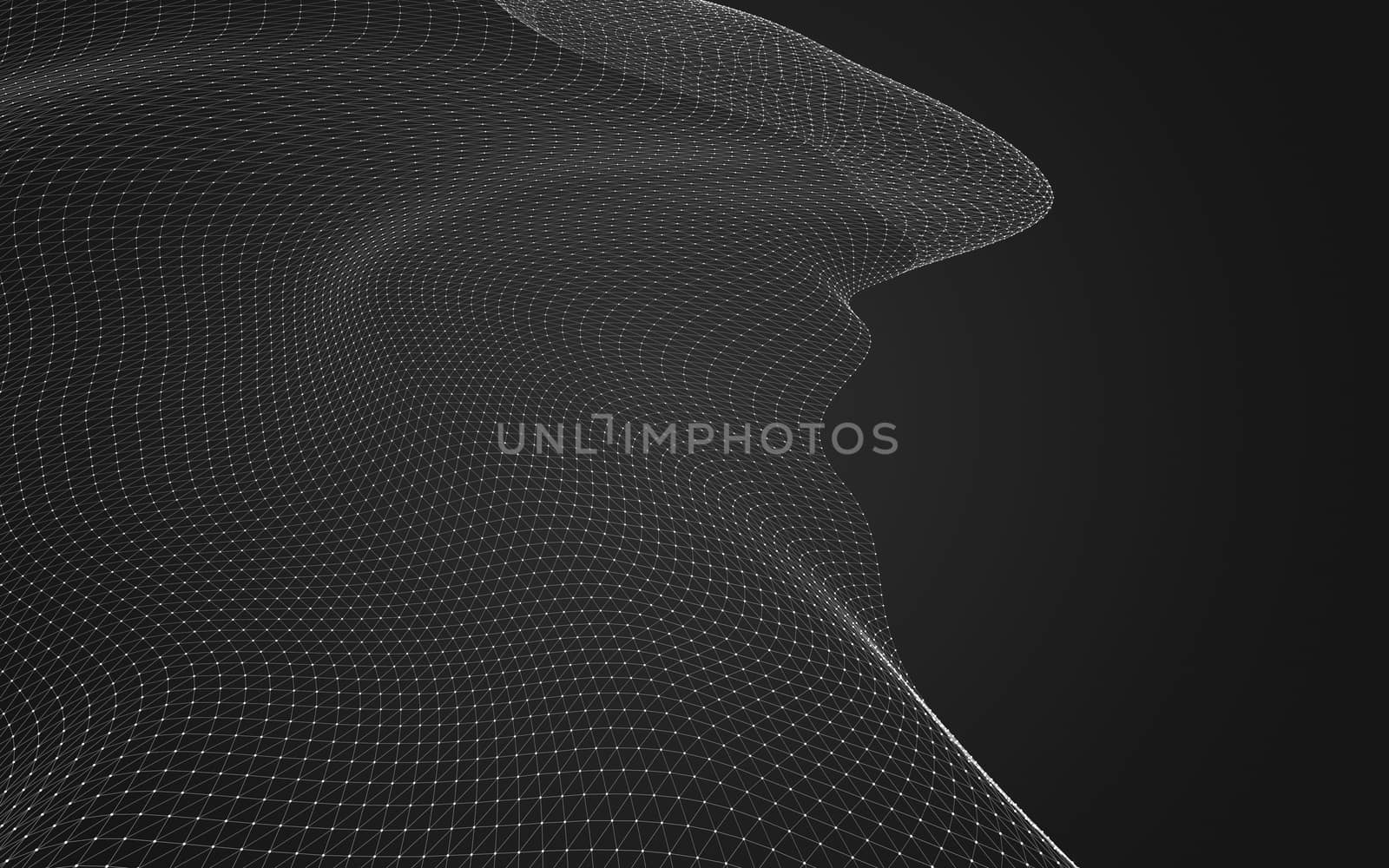 Abstract polygonal space low poly dark background, 3d rendering by teerawit