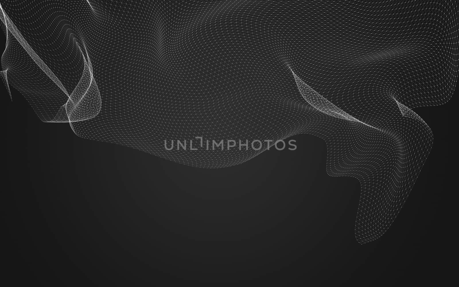 Abstract polygonal space low poly dark background, 3d rendering by teerawit