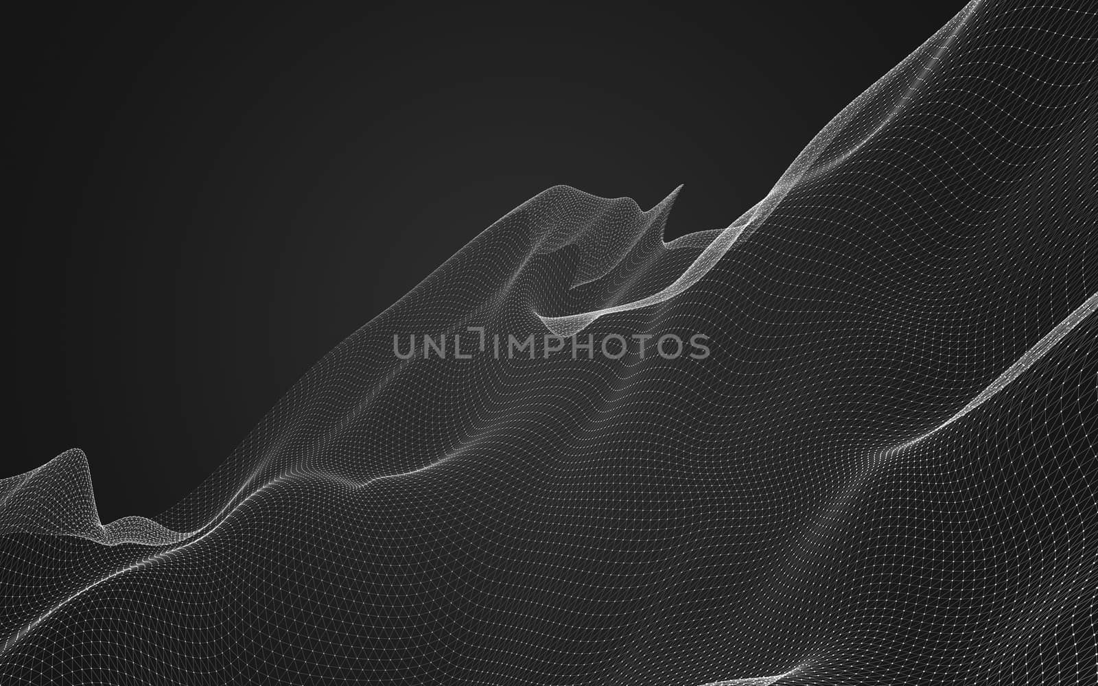 Abstract polygonal space low poly dark background, 3d rendering by teerawit