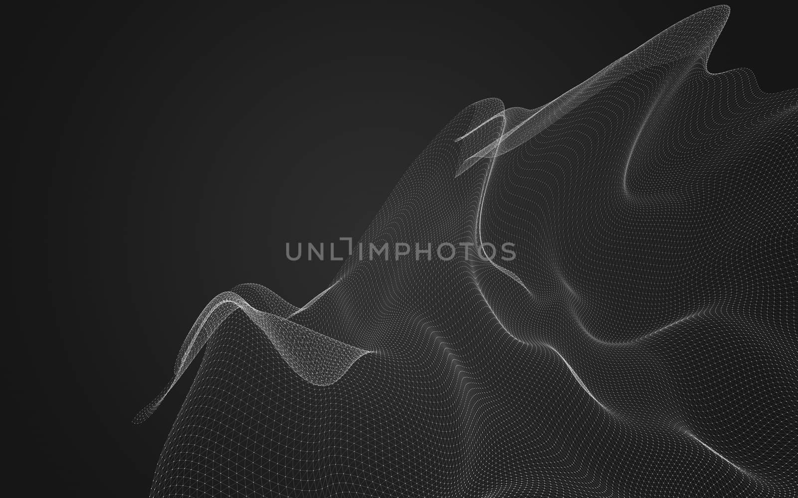 Abstract polygonal space low poly dark background, 3d rendering by teerawit