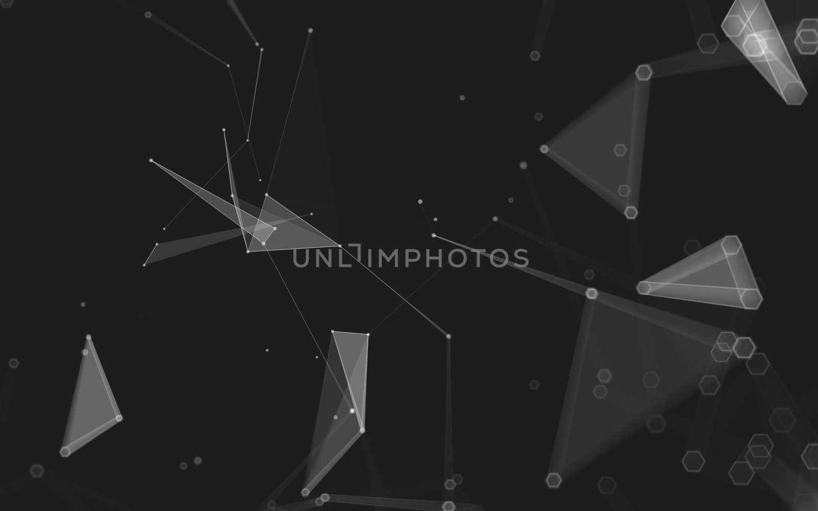 Abstract polygonal space low poly dark background, 3d rendering by teerawit