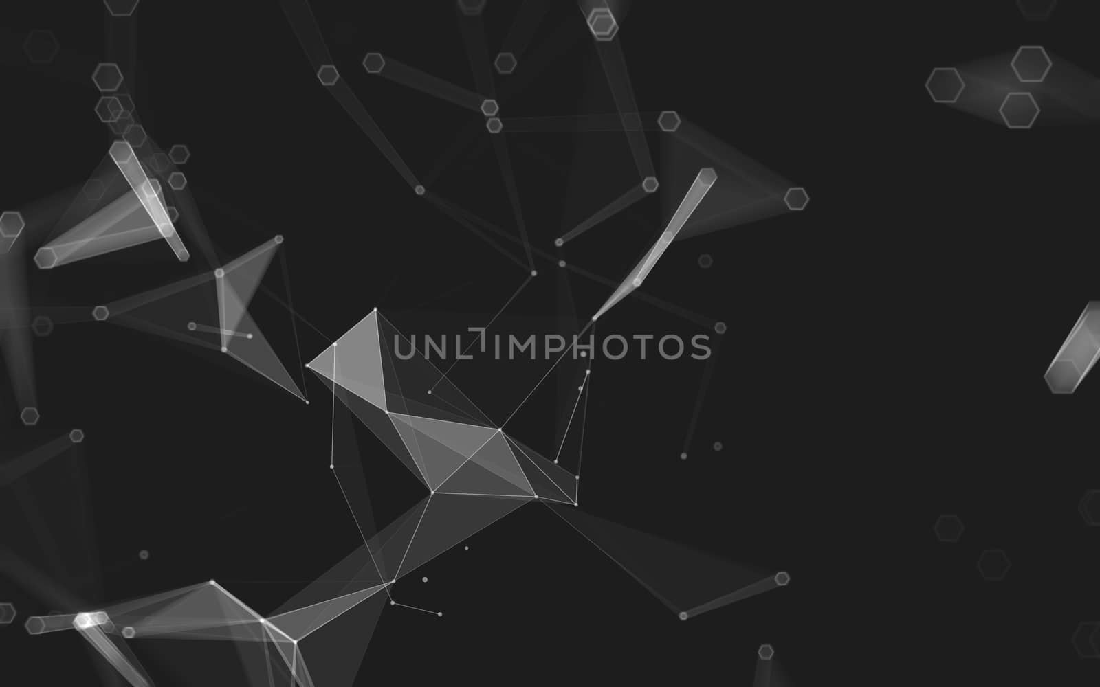 Abstract polygonal space low poly dark background, 3d rendering by teerawit