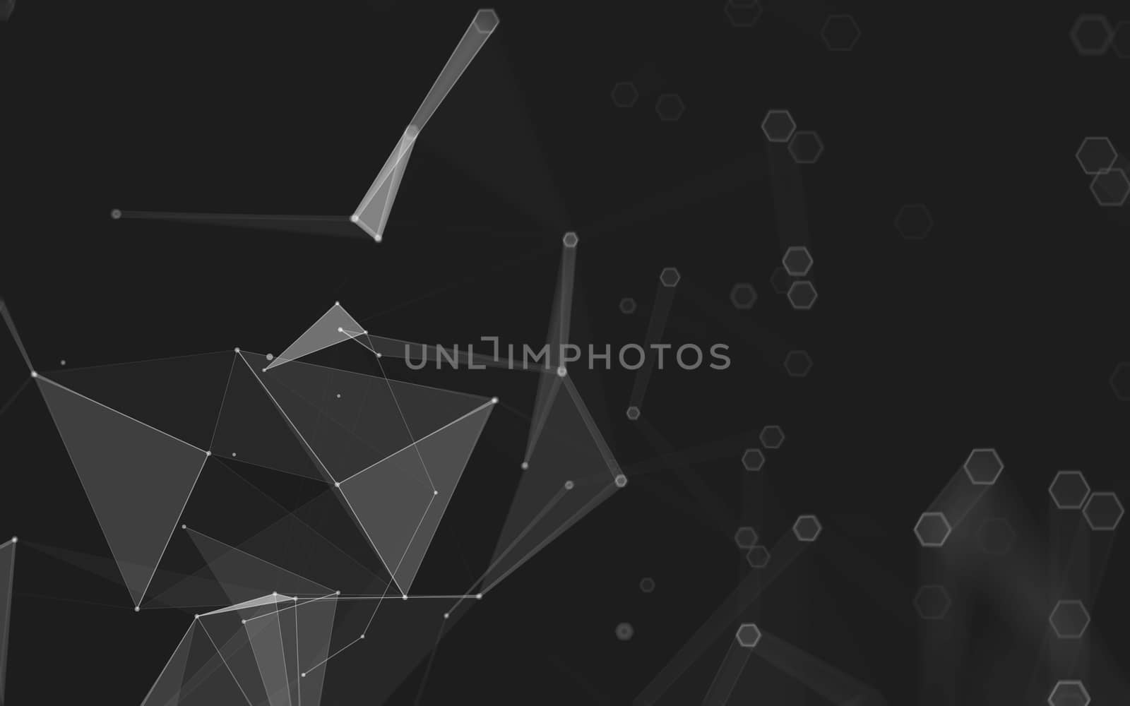 Abstract polygonal space low poly dark background, 3d rendering by teerawit