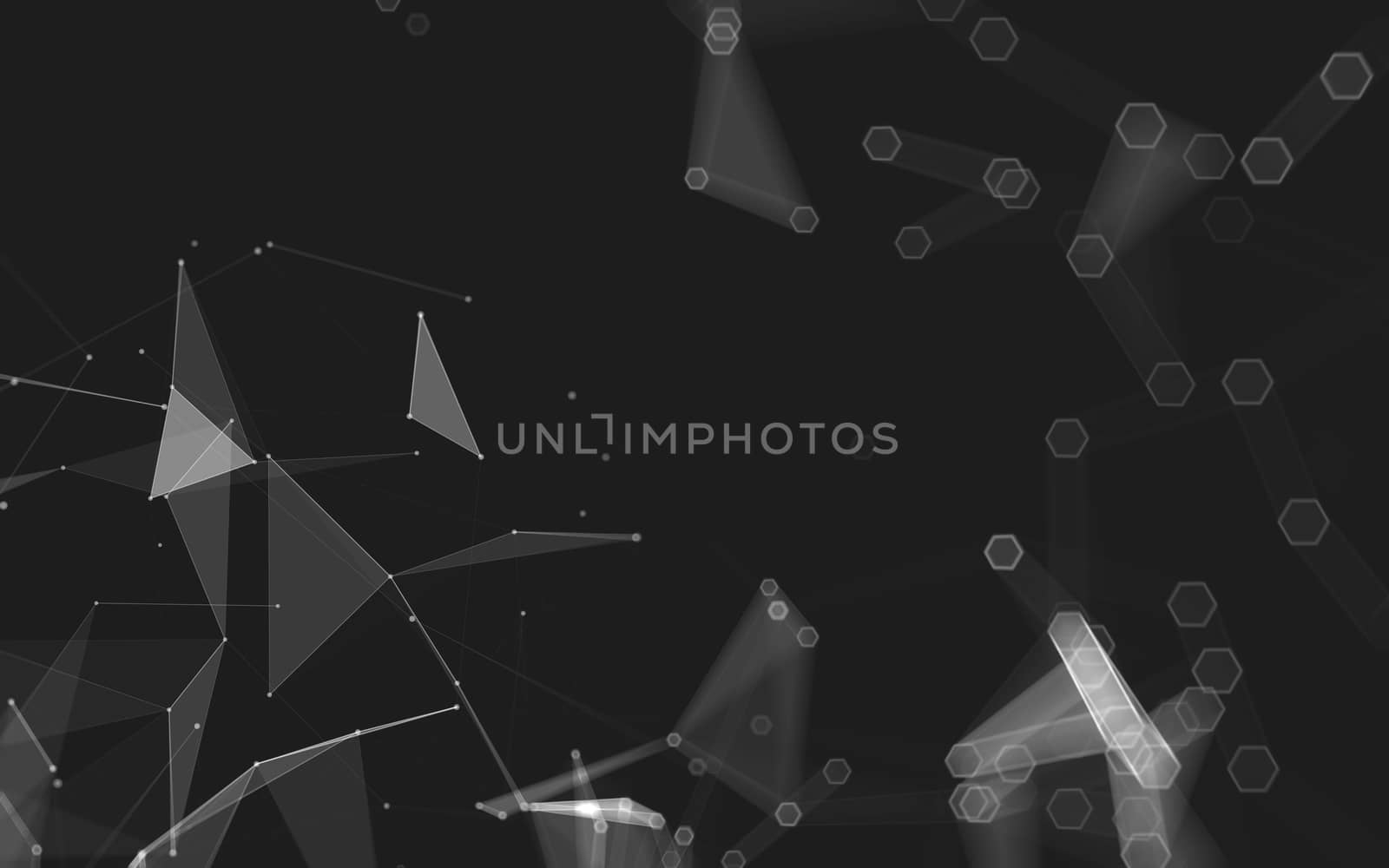 Abstract polygonal space low poly dark background, 3d rendering by teerawit