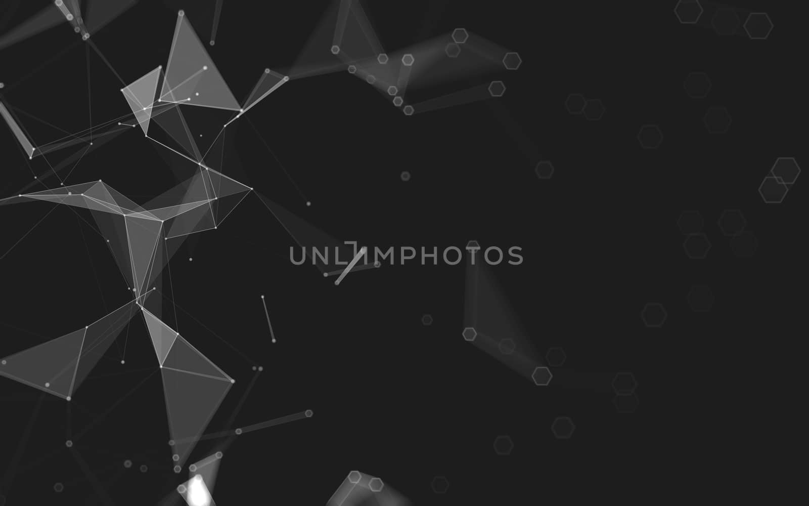 Abstract polygonal space low poly dark background, 3d rendering by teerawit