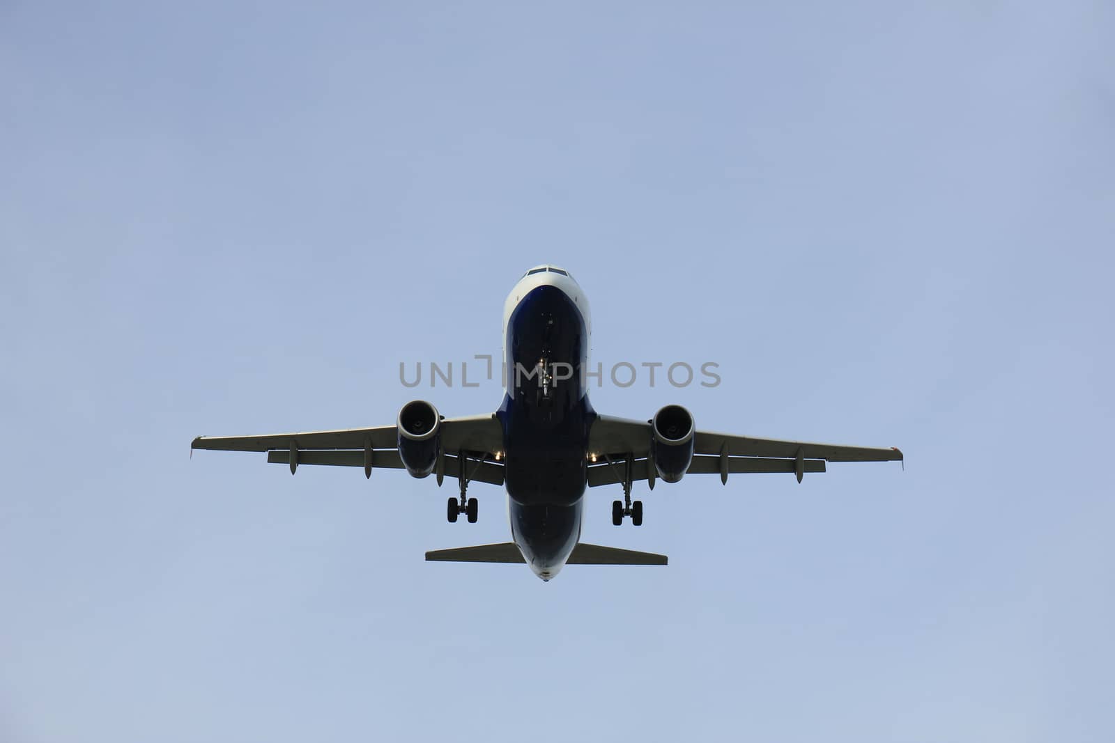 Commercial airplane approaching the runway