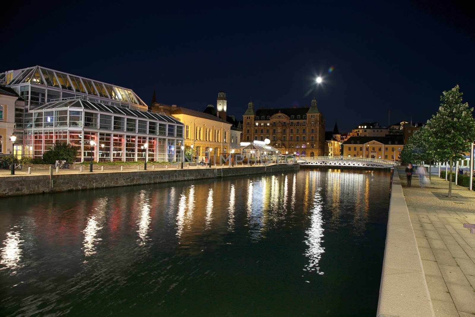 Beautiful night scene in Malmo, Sweden