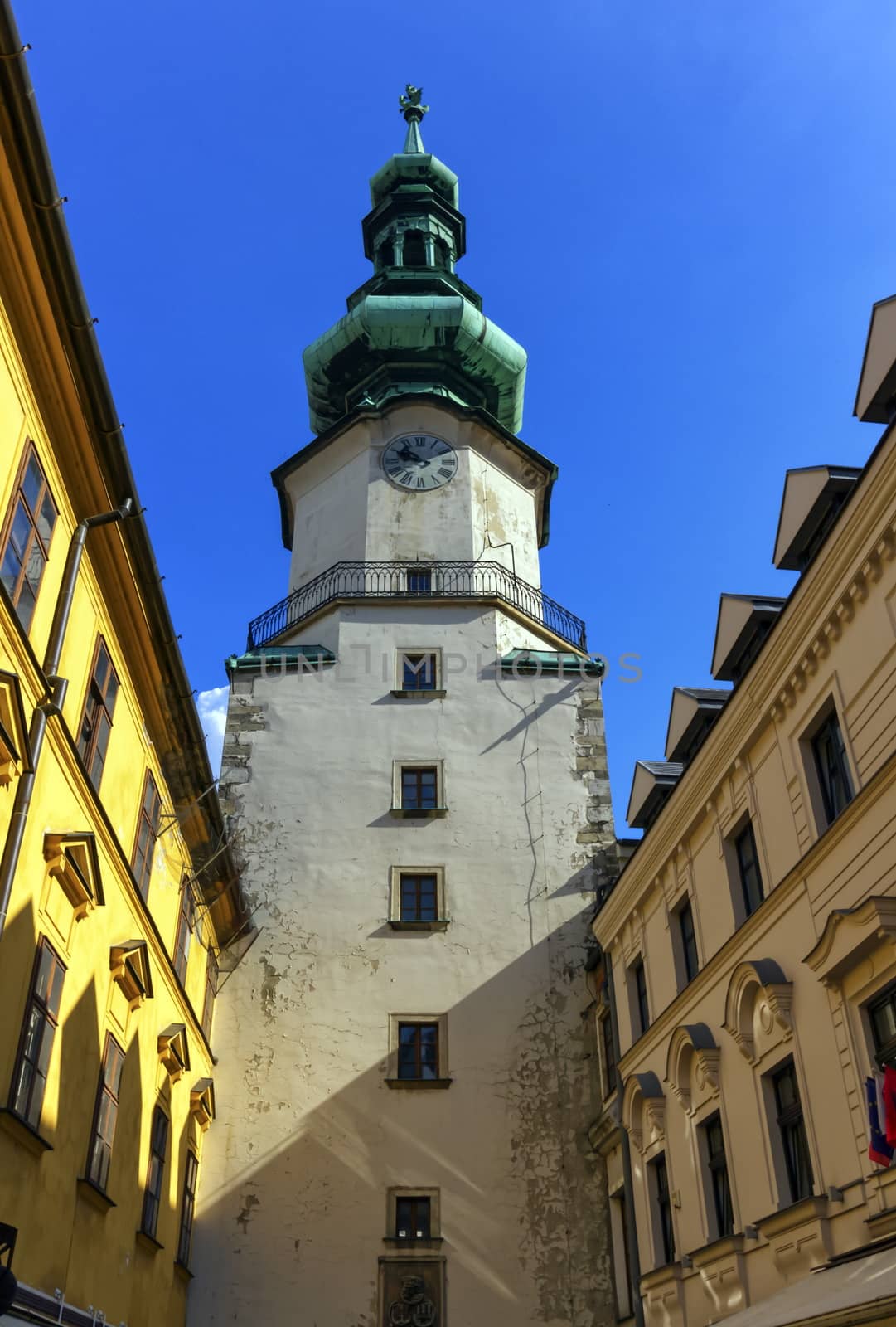 St Michael's tower in the old city by day, Bratislava, Slovakia, Europe