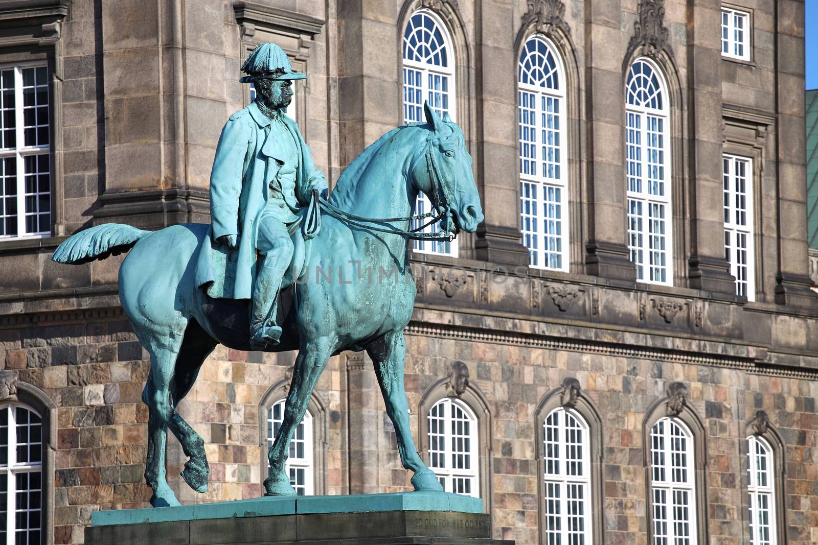 Equestrian statue of Christian IX near Christiansborg Palace, Co by vladacanon
