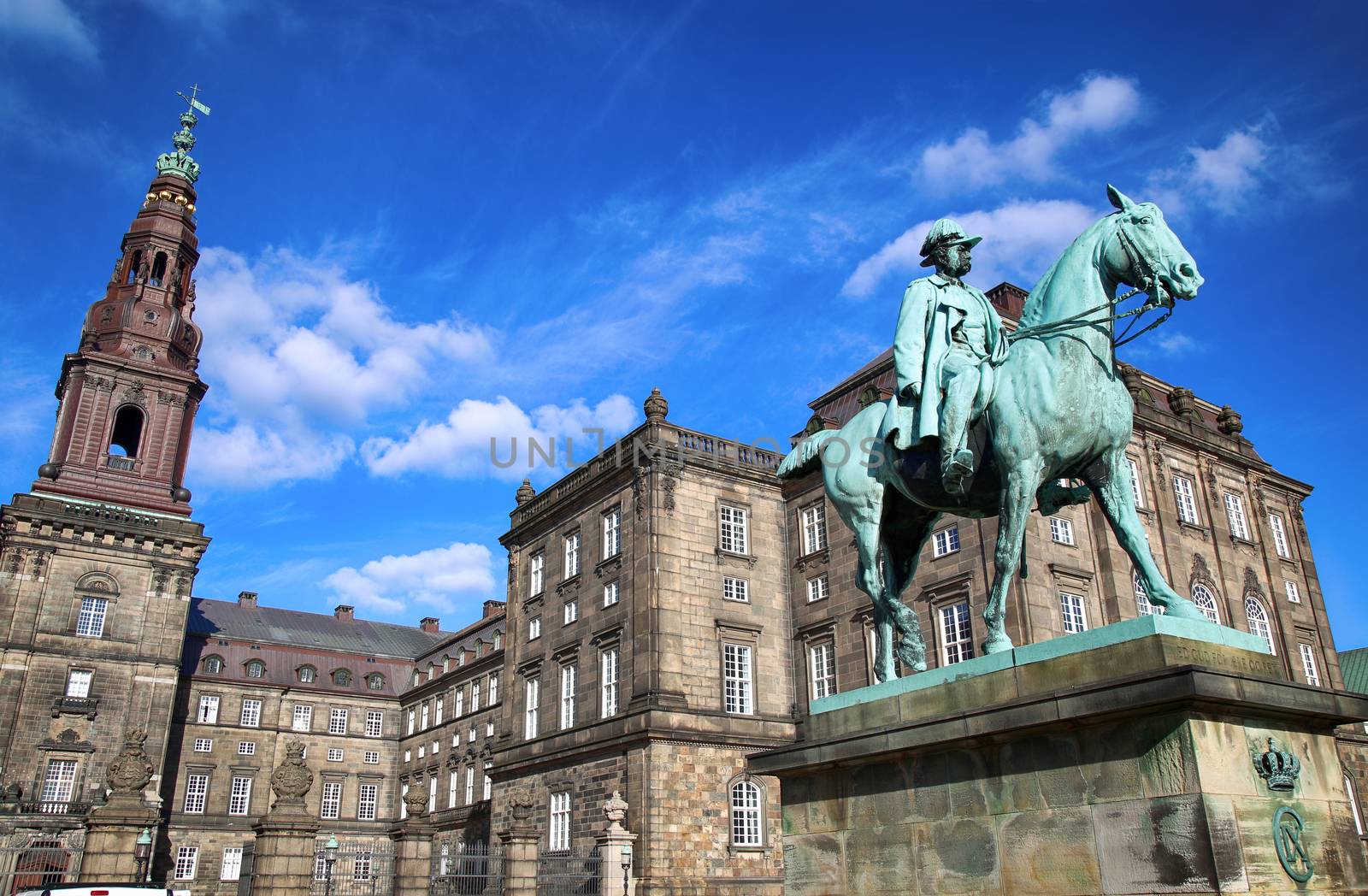 Equestrian statue of Christian IX near Christiansborg Palace, Co by vladacanon