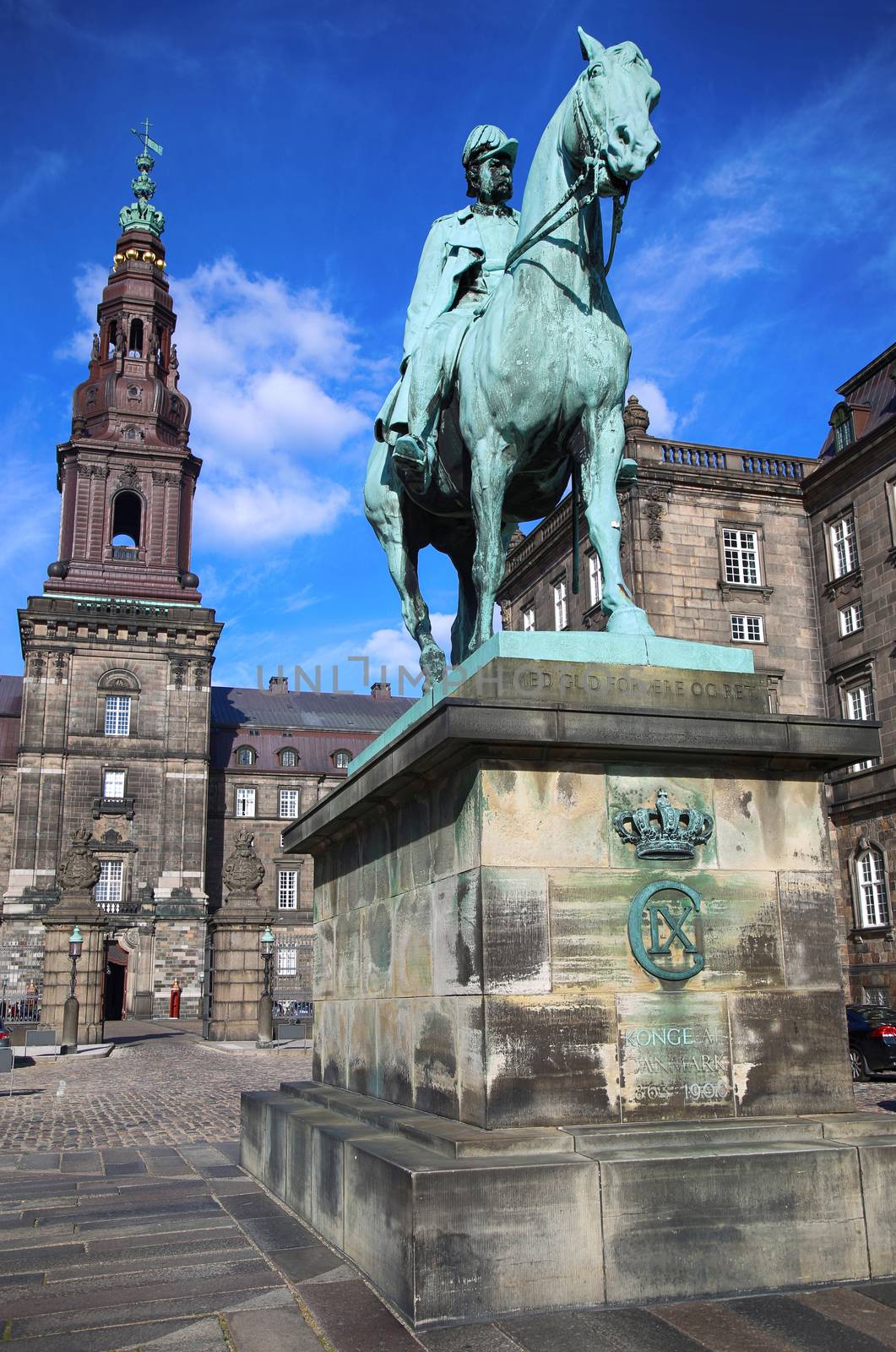 Equestrian statue of Christian IX near Christiansborg Palace, Co by vladacanon