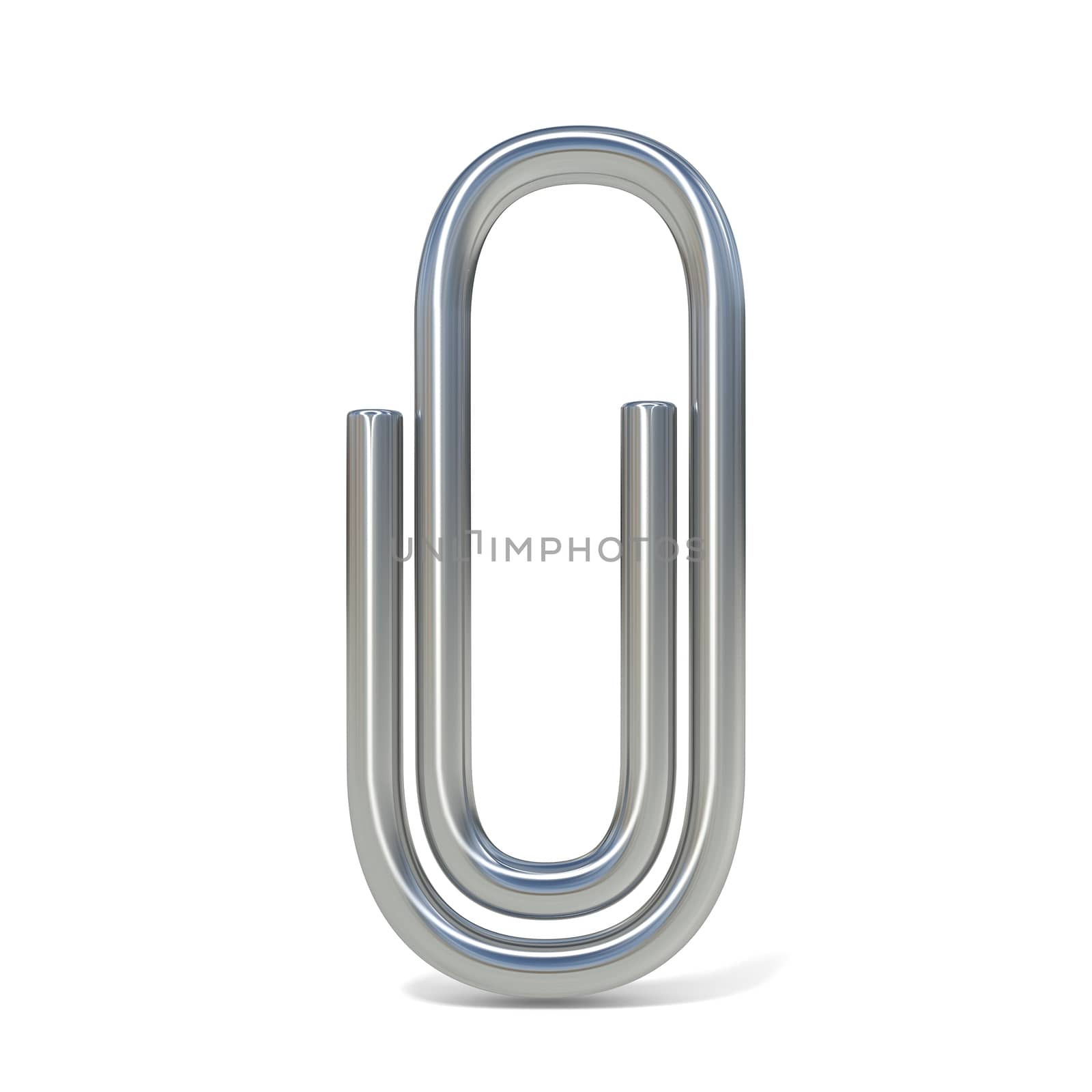 Paper clip. 3D render illustration isolated on white background