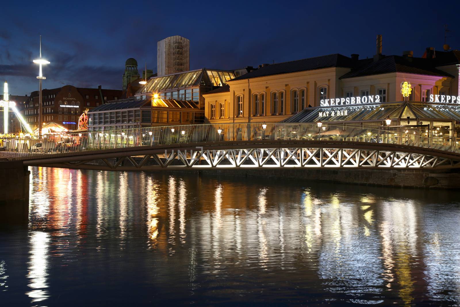 MALMO, SWEDEN - AUGUST 16, 2016: View of beautiful night scene a by vladacanon