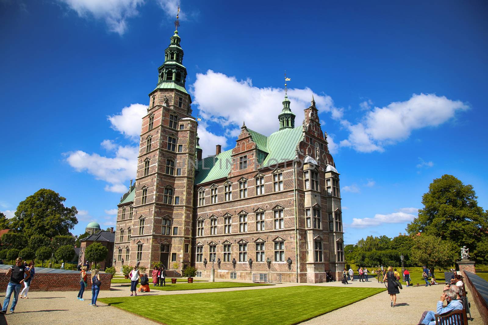 Copenhagen, Denmark – August 15, 2016: Rosenborg Castle is a renaissance castle located in Copenhagen, build by King Christian IV in Copenhagen, Denmark on August 15, 2016.