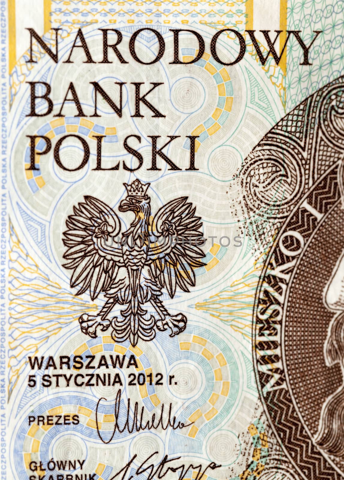 photographed close up bill costing ten zloty