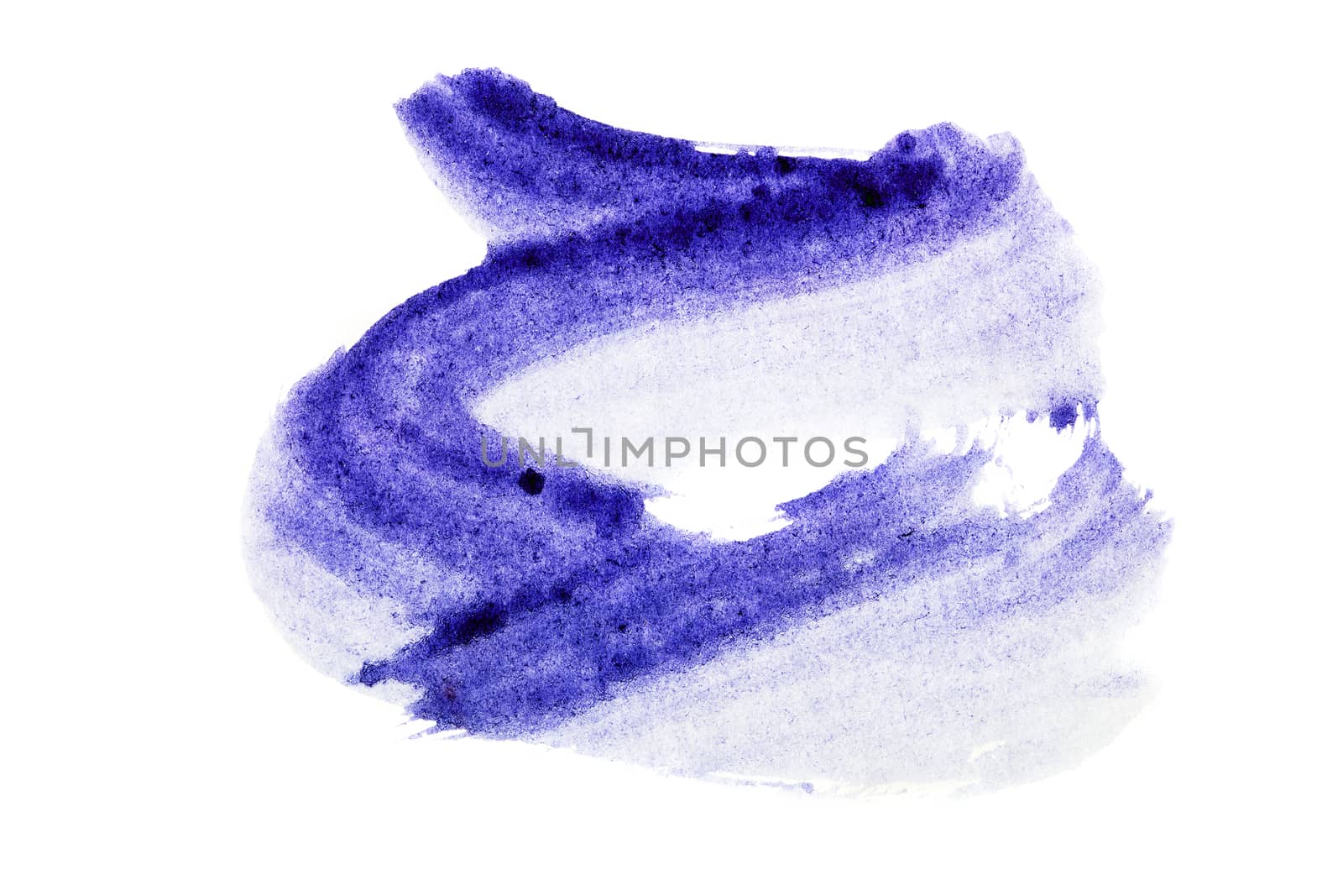 painted with a brush paint, isolated on white background, drawing purple