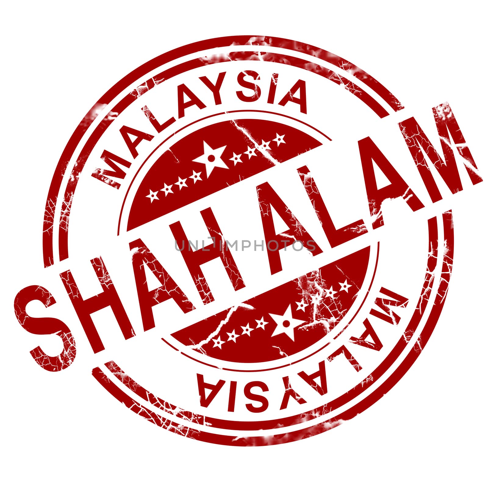Red Shah Alam stamp with white background, 3D rendering