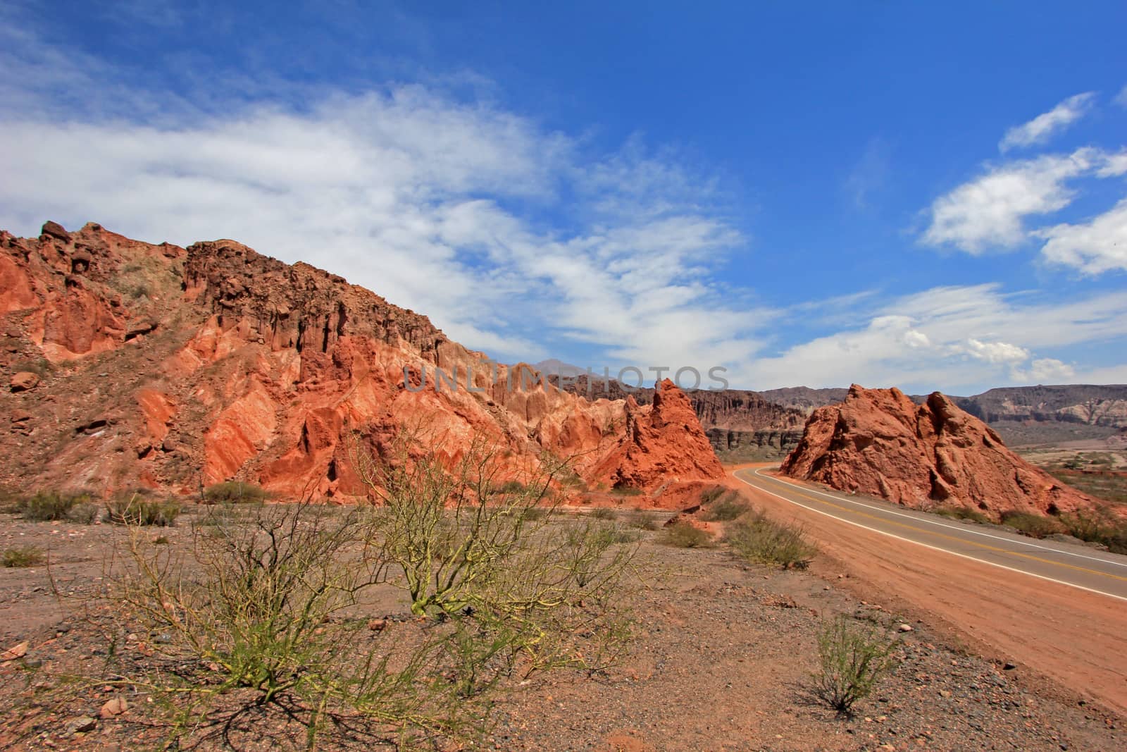 Quebrada de Cafayate valley, also called quebrada de las conchas, Argentina