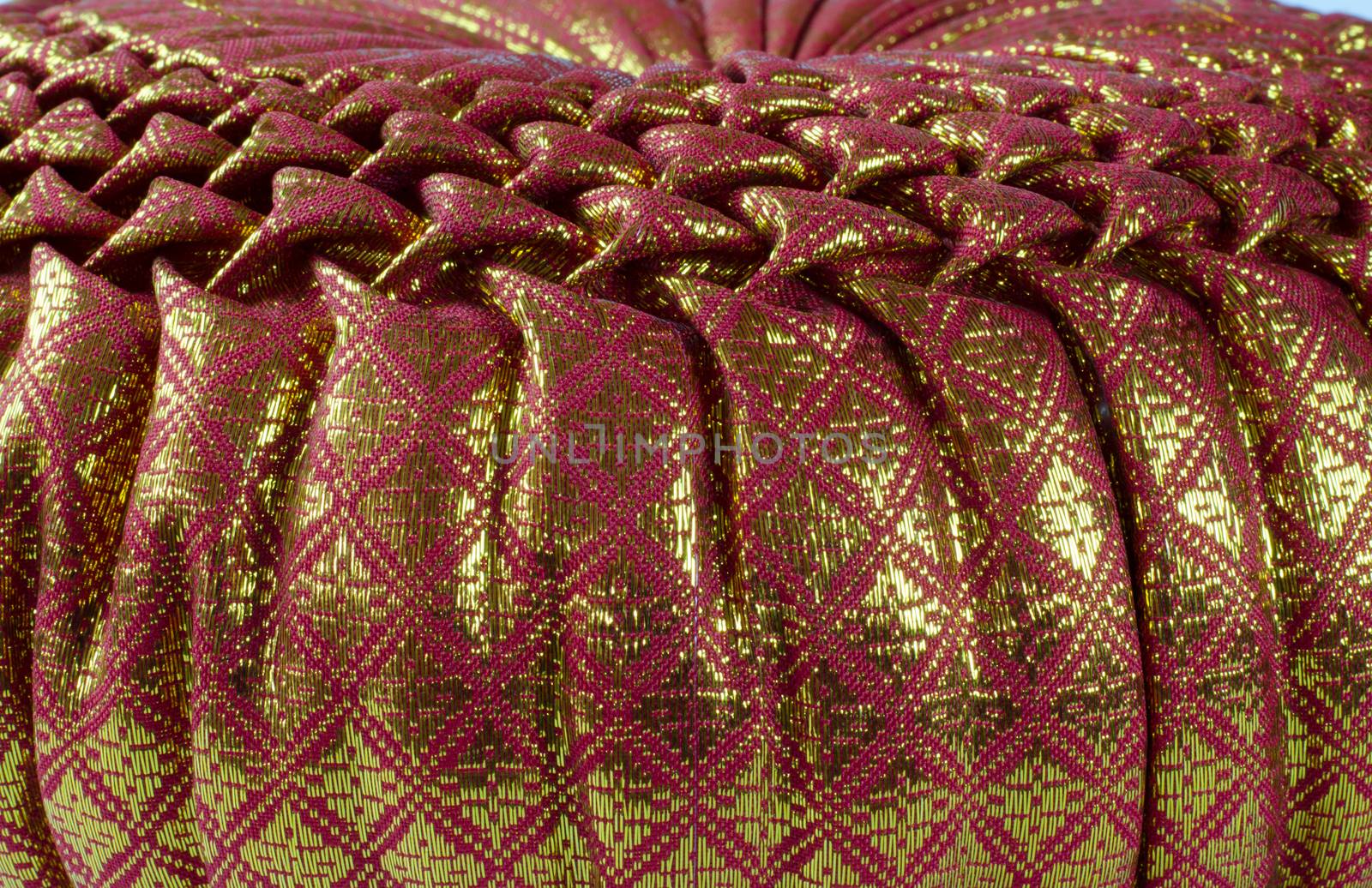 Thai silk Pumkin Pillow on white background by metal22