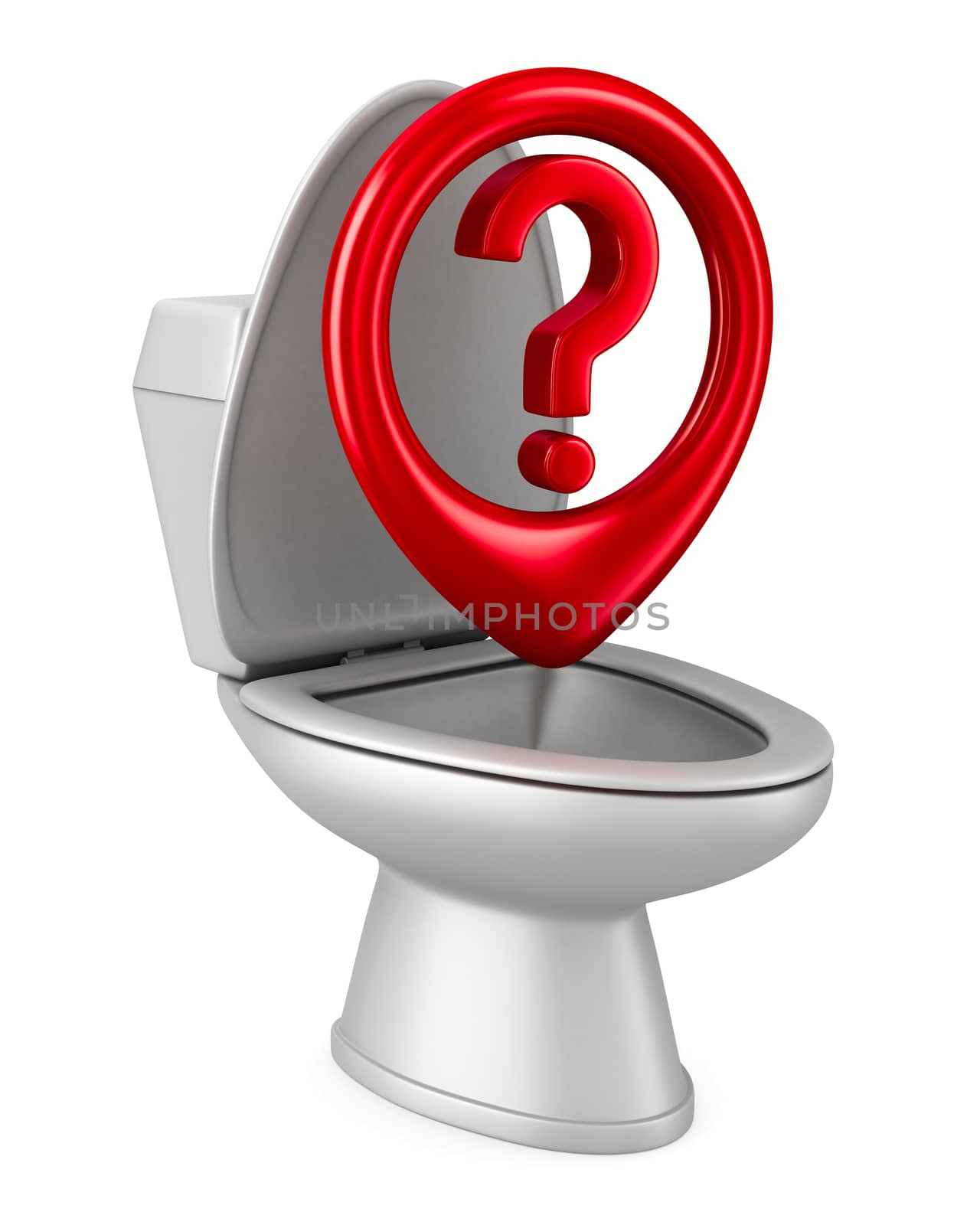Toilet bowl on white background. Isolated 3D image by ISerg