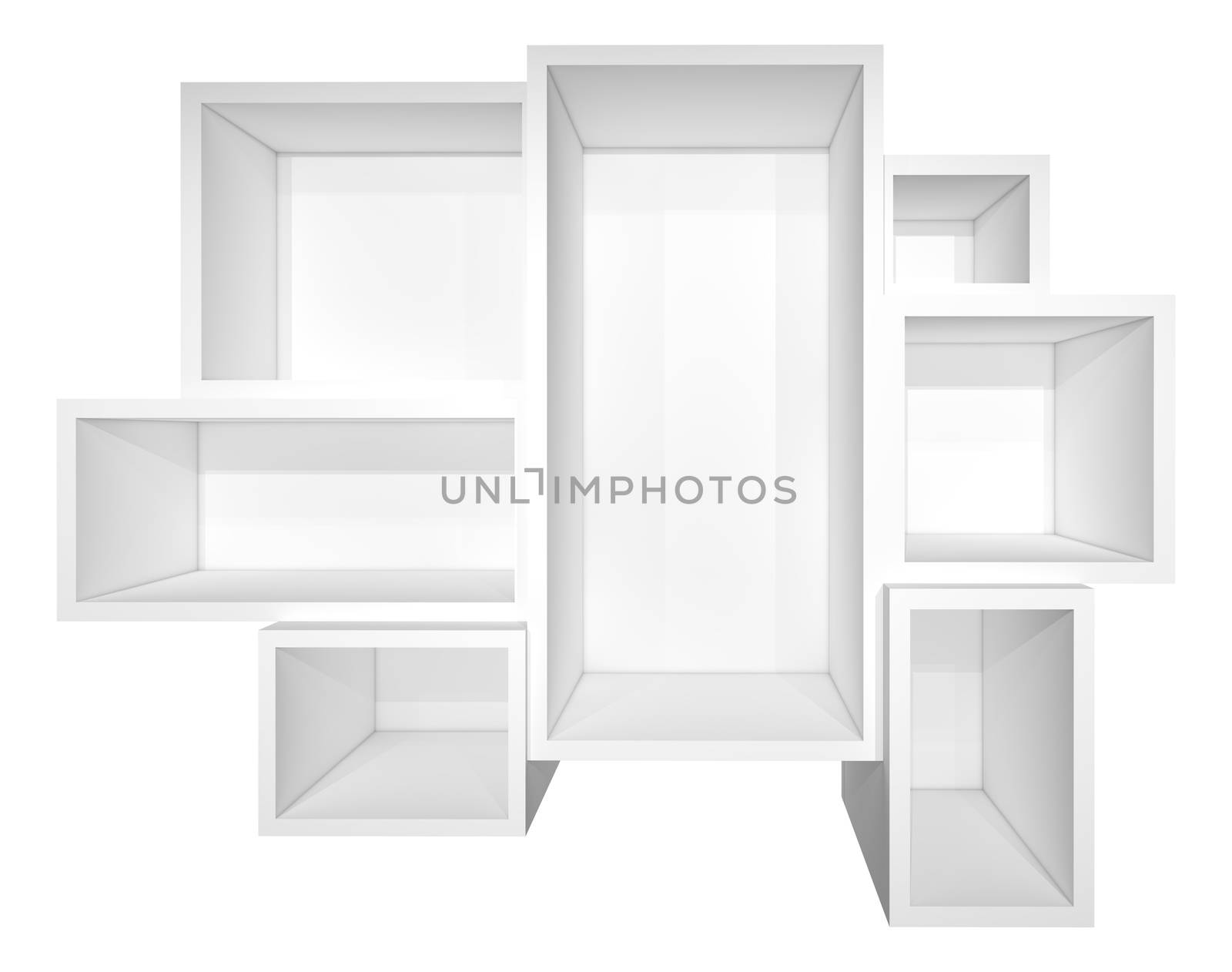 Illuminated white shelf for presentations by cherezoff