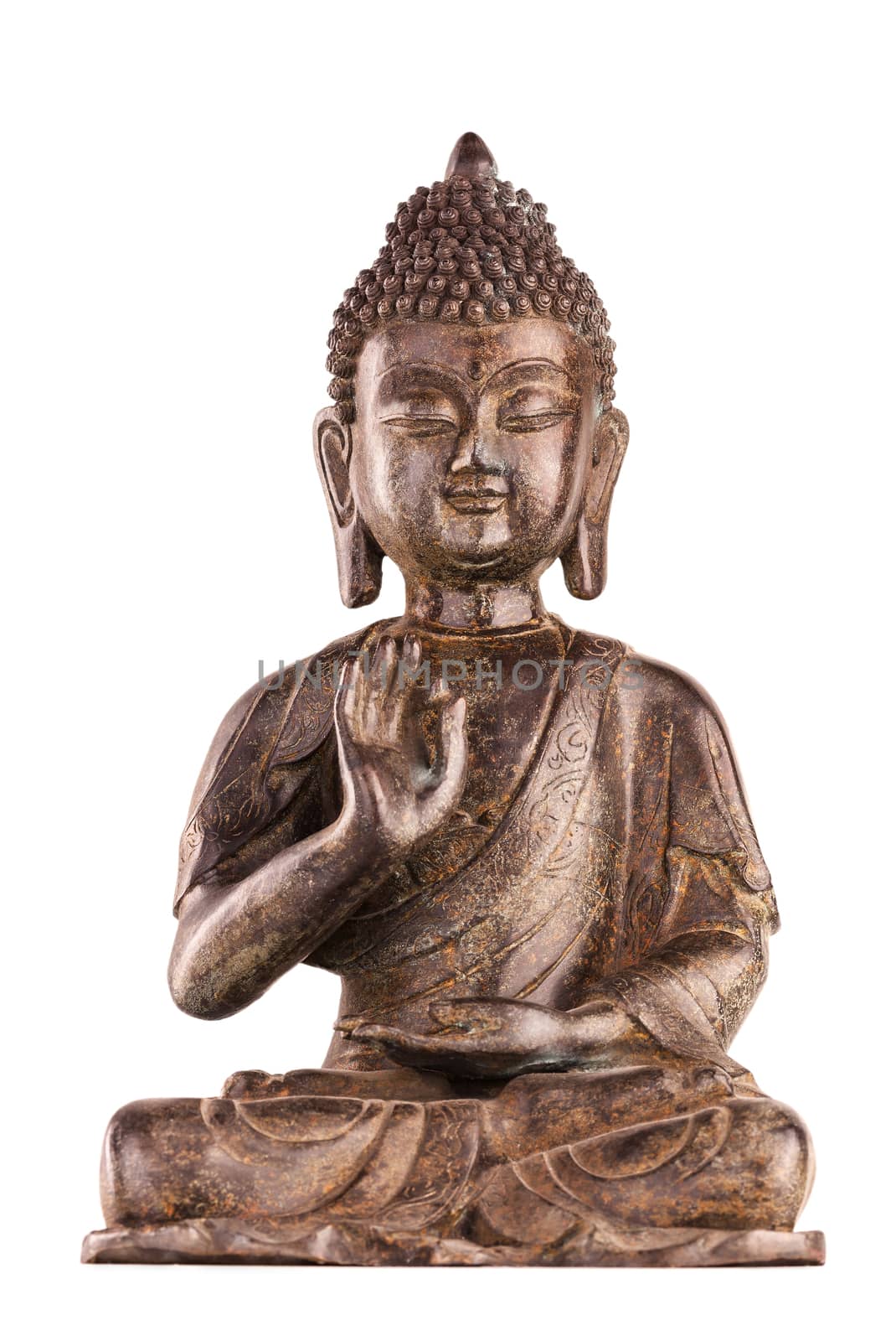 Buddha Shakyamuni's figure in vitarka mudra.  by dymov