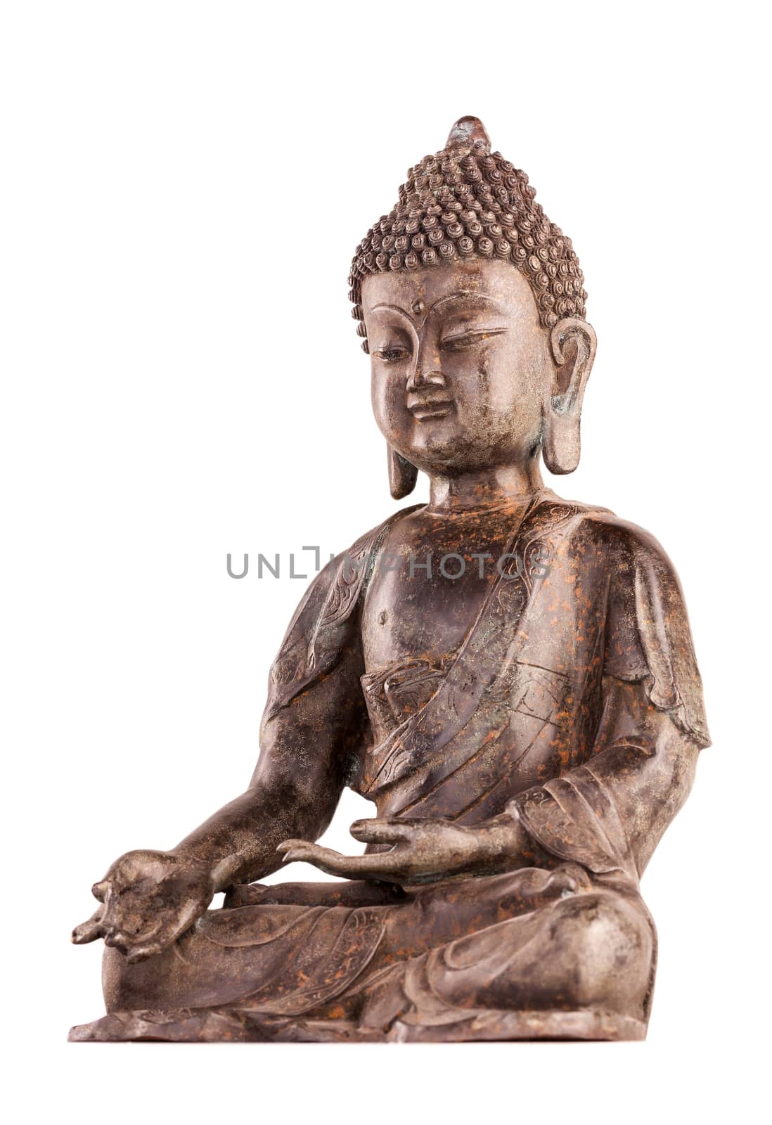 Buddha Shakyamuni's figure in a blessing pose. by dymov