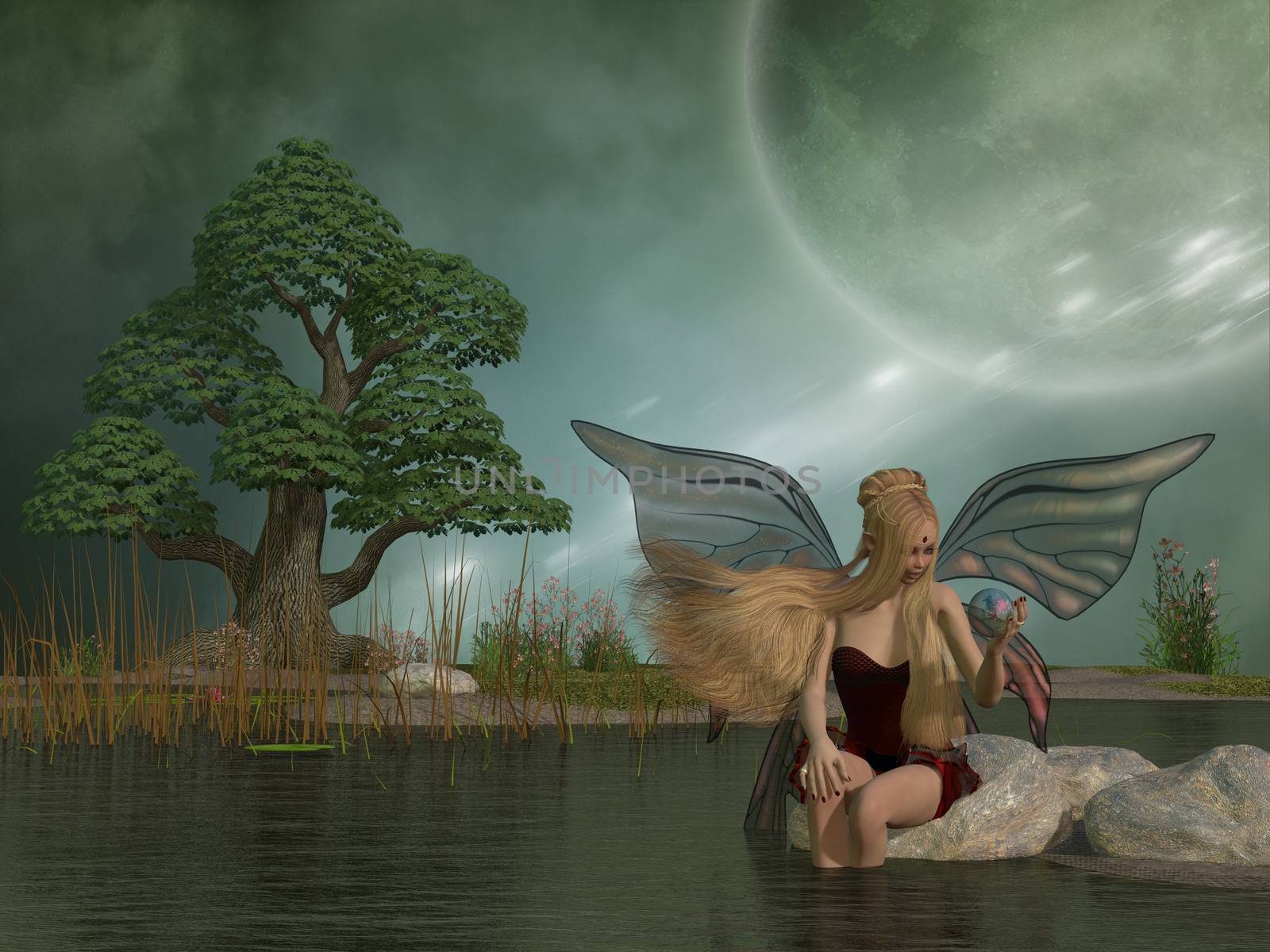 Fairy Daina by Pond by Catmando