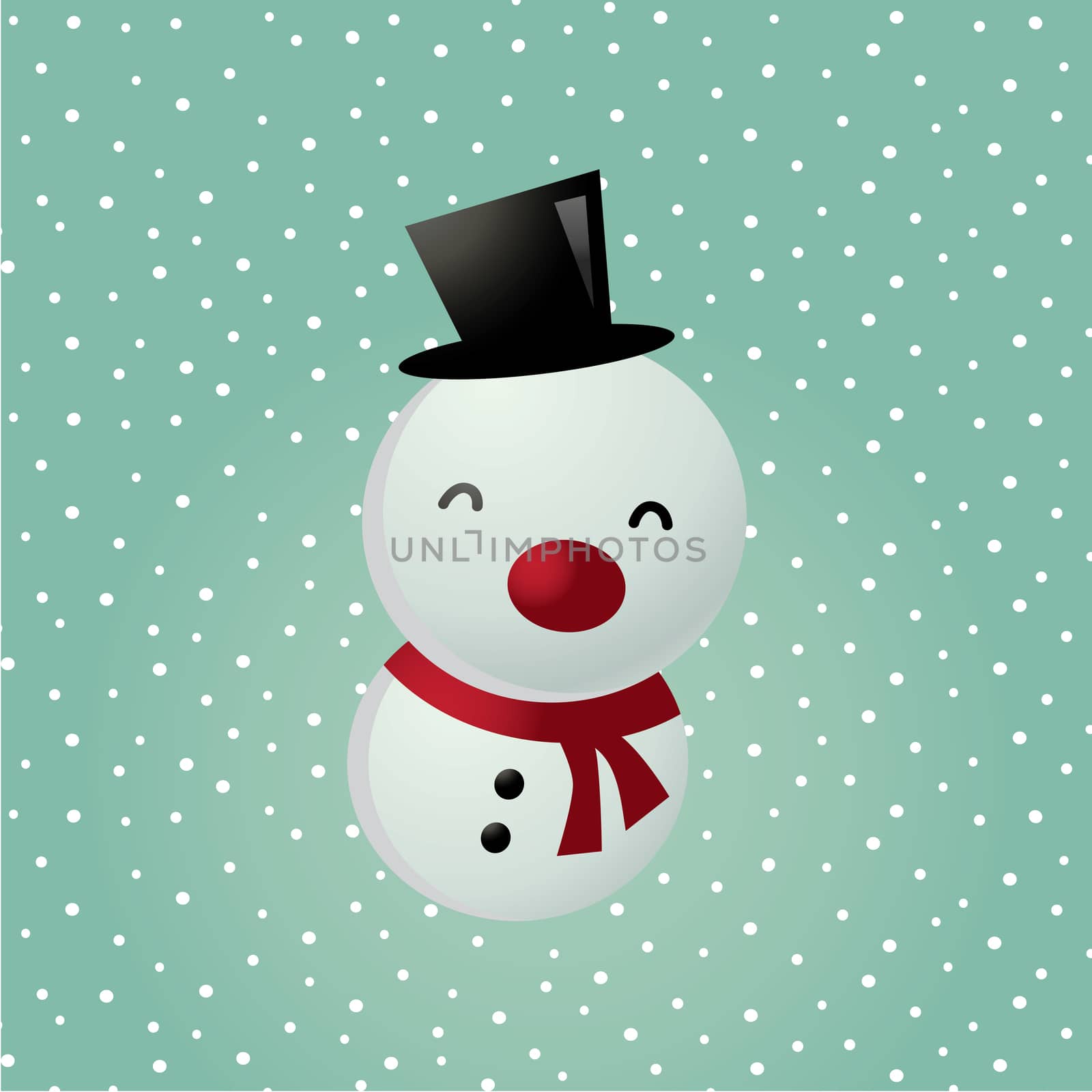 merry christmas snowman by vector1st