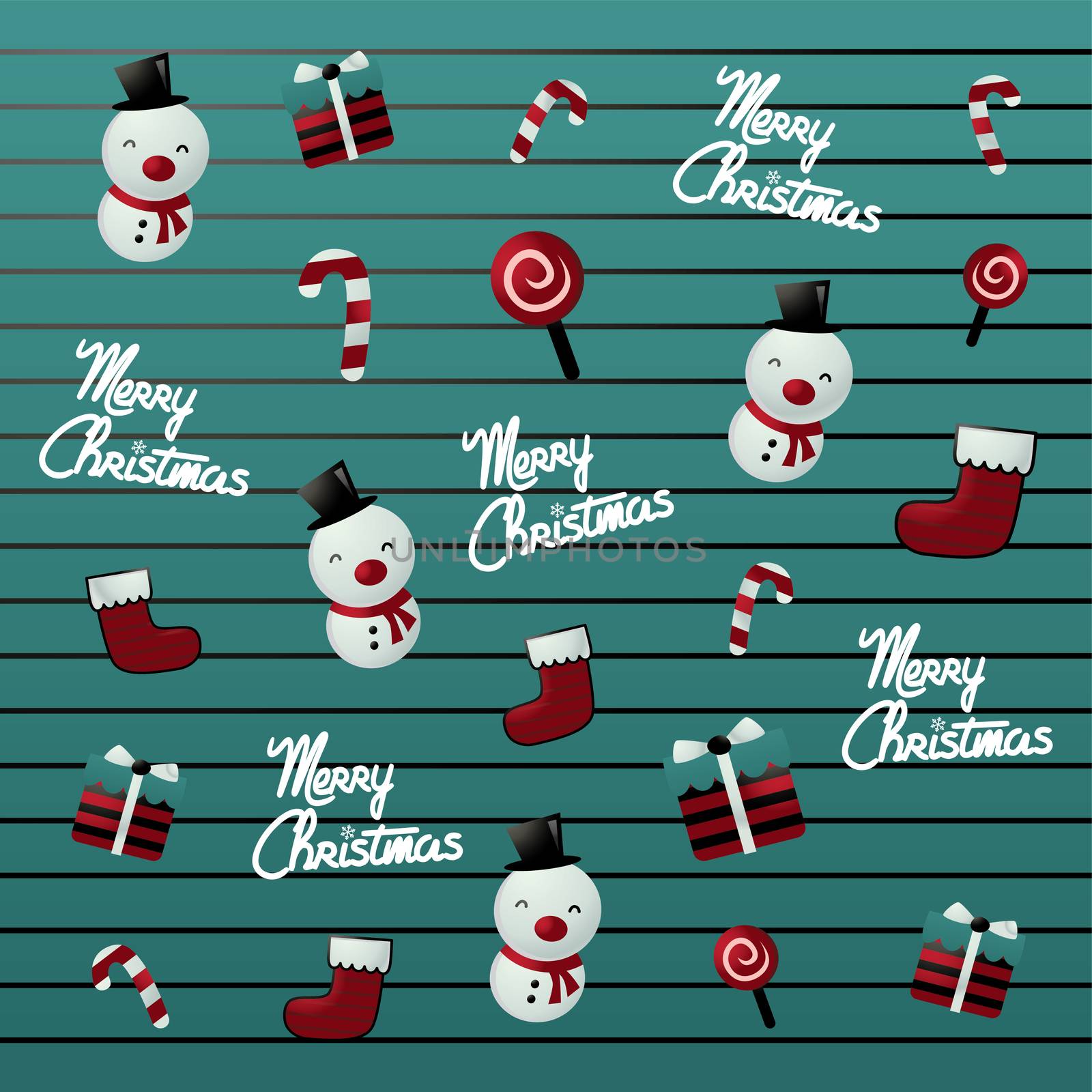 merry christmas celebration theme vector art illustration