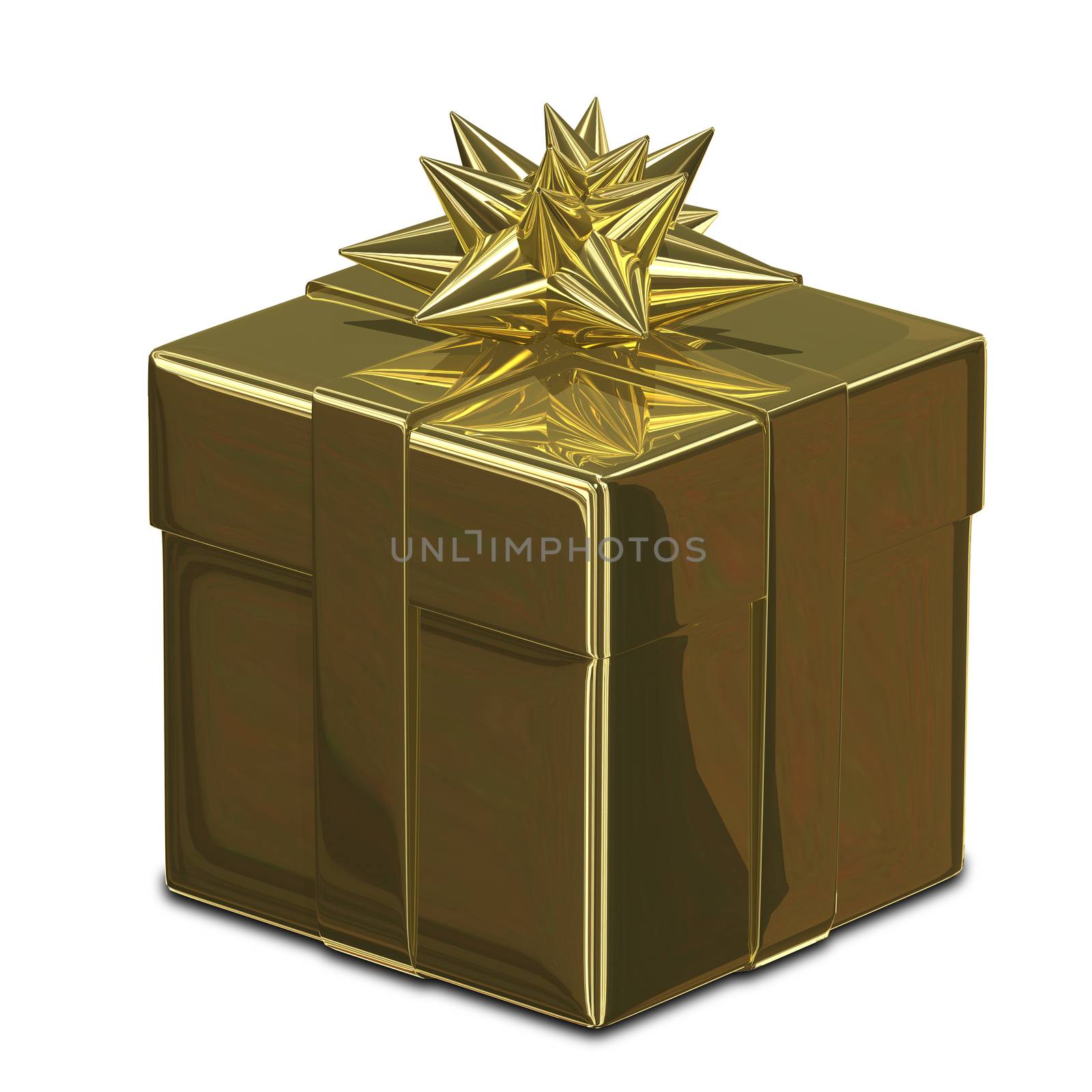 3D Illustration Golden Box by brux