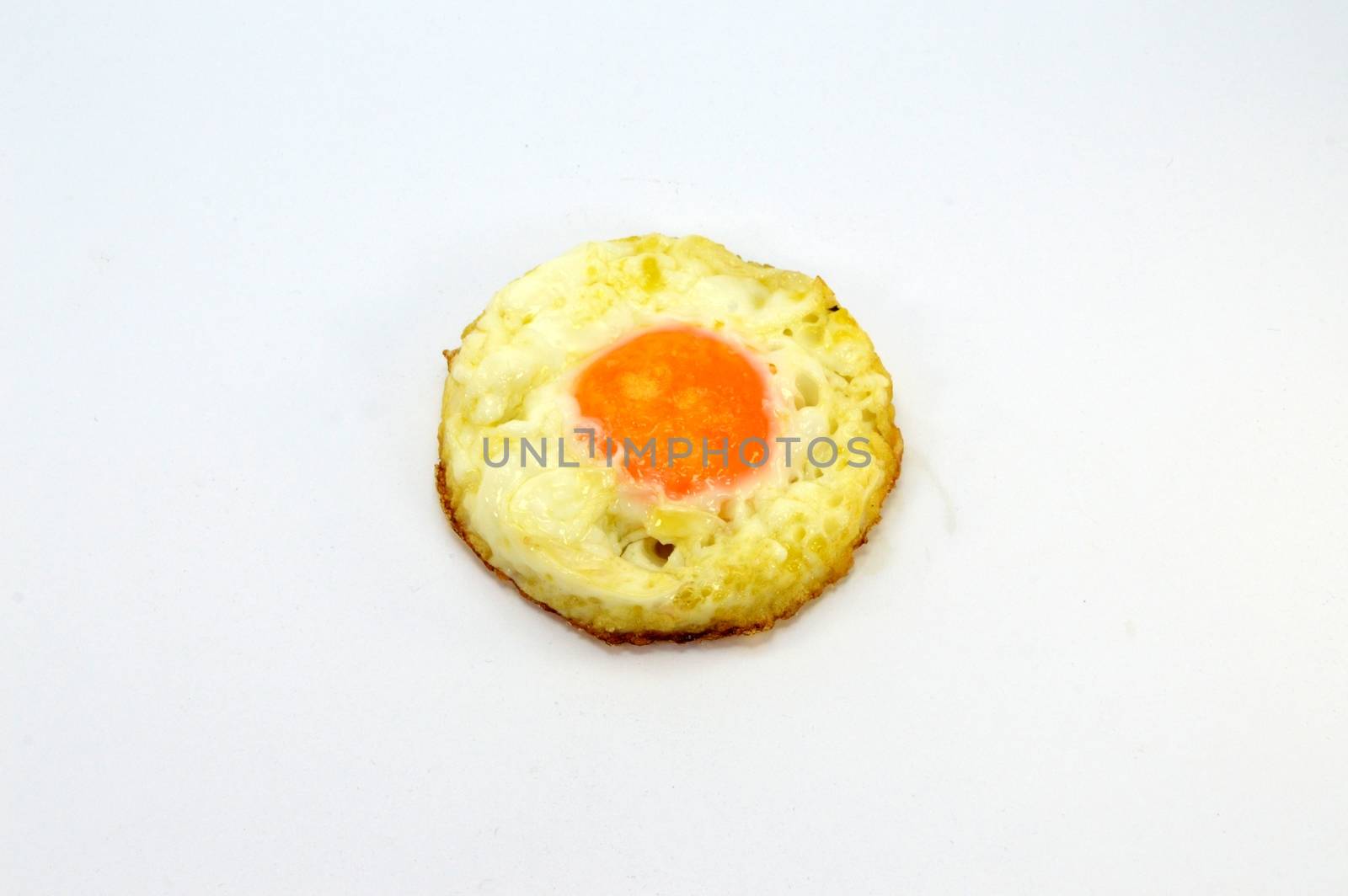 Egg on the plate on a white background