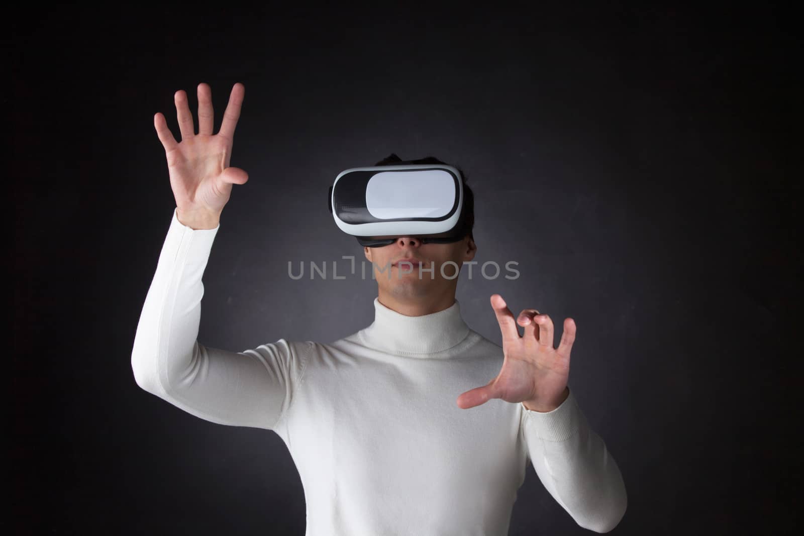 Man in virtual reality goggles by ALotOfPeople